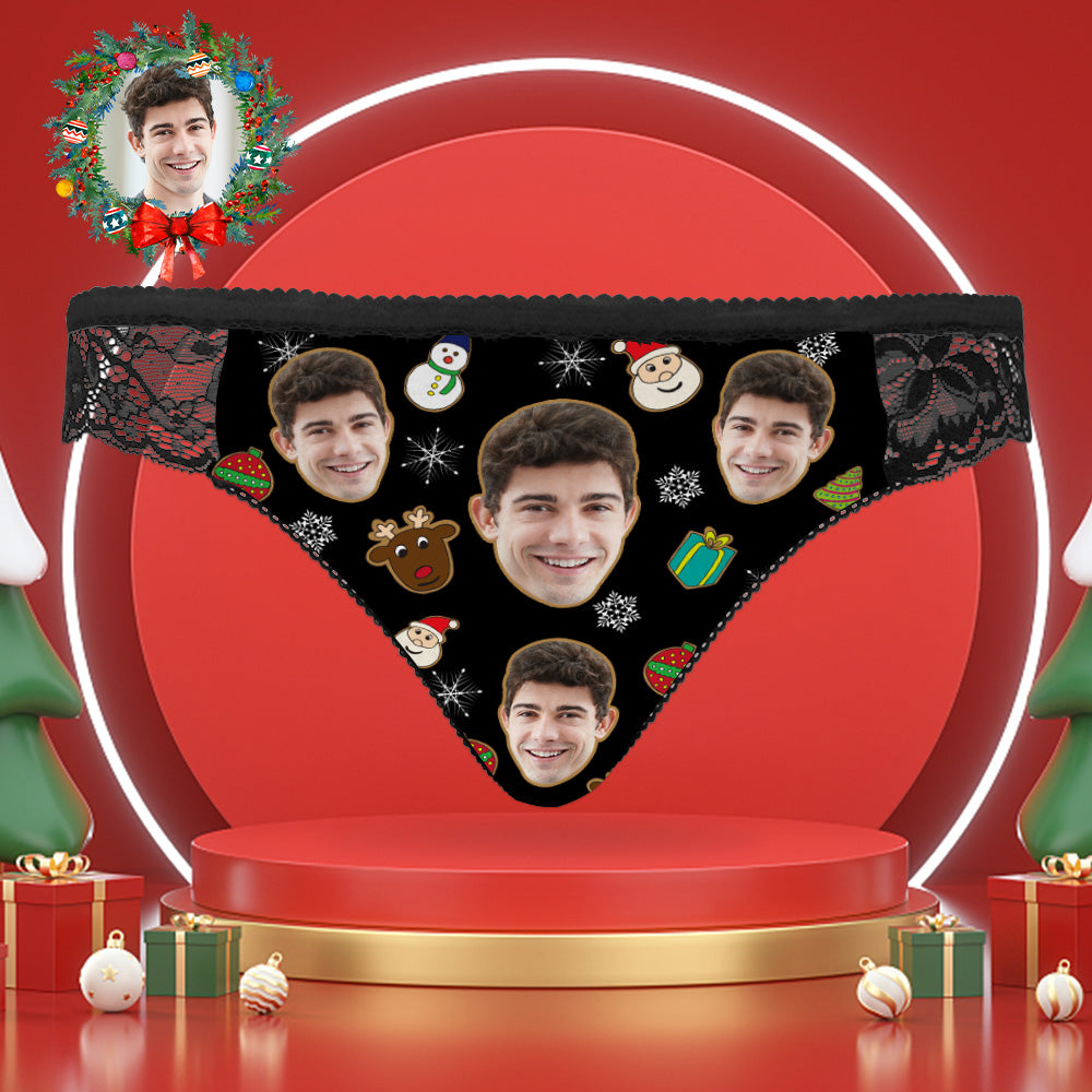 Custom Face Lace Panties Personalized Photo Sexy Women Underwear Christmas Gifts	 - MyFaceBoxerUK
