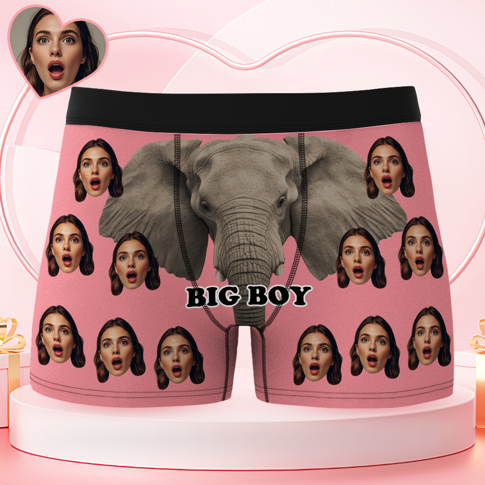 Custom Face Men's Underwear Big Boy Personalized Photo Men's Boxer Briefs Valentine's Gifts - MyfaceboxerUK