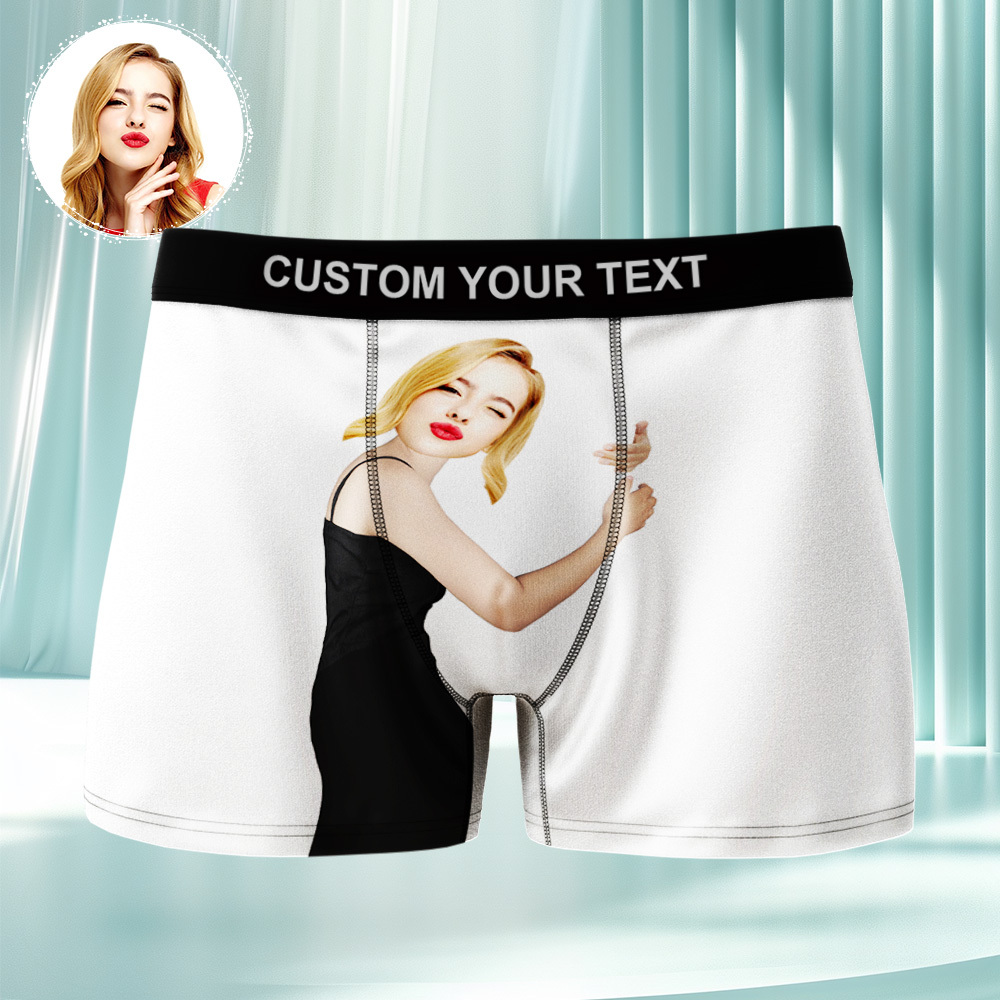 Custom Photo Underwear Men's Boxer Briefs Breathable Ice Silk Personalized Face Boxers - MyfaceboxerUK