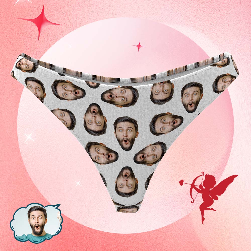 Custom Multi Face Women's Thong Personalised Funny Gifts For Her	 - MyFaceBoxerUK