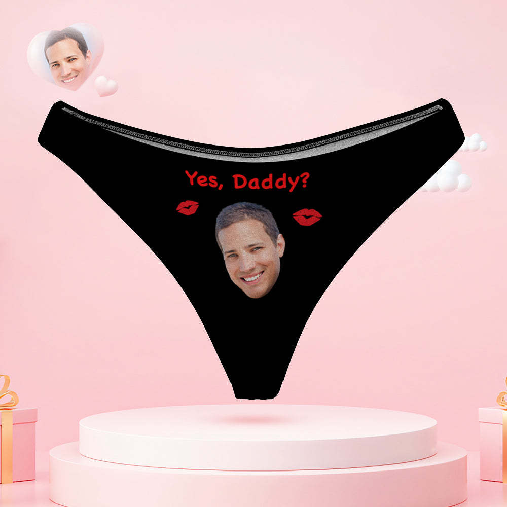Personalized Face Couple Underwear Yes Daddy Custom Underwear for Couple Valentine's Day Gift - MyFaceBoxerUK