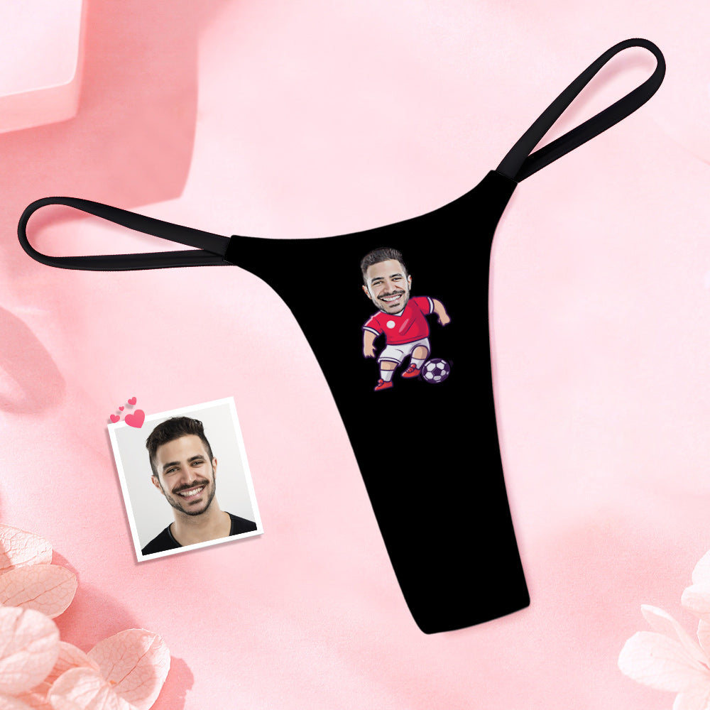 Custom Face Women's Tanga Soccer Player Women's Thong	 - MyFaceBoxerUK