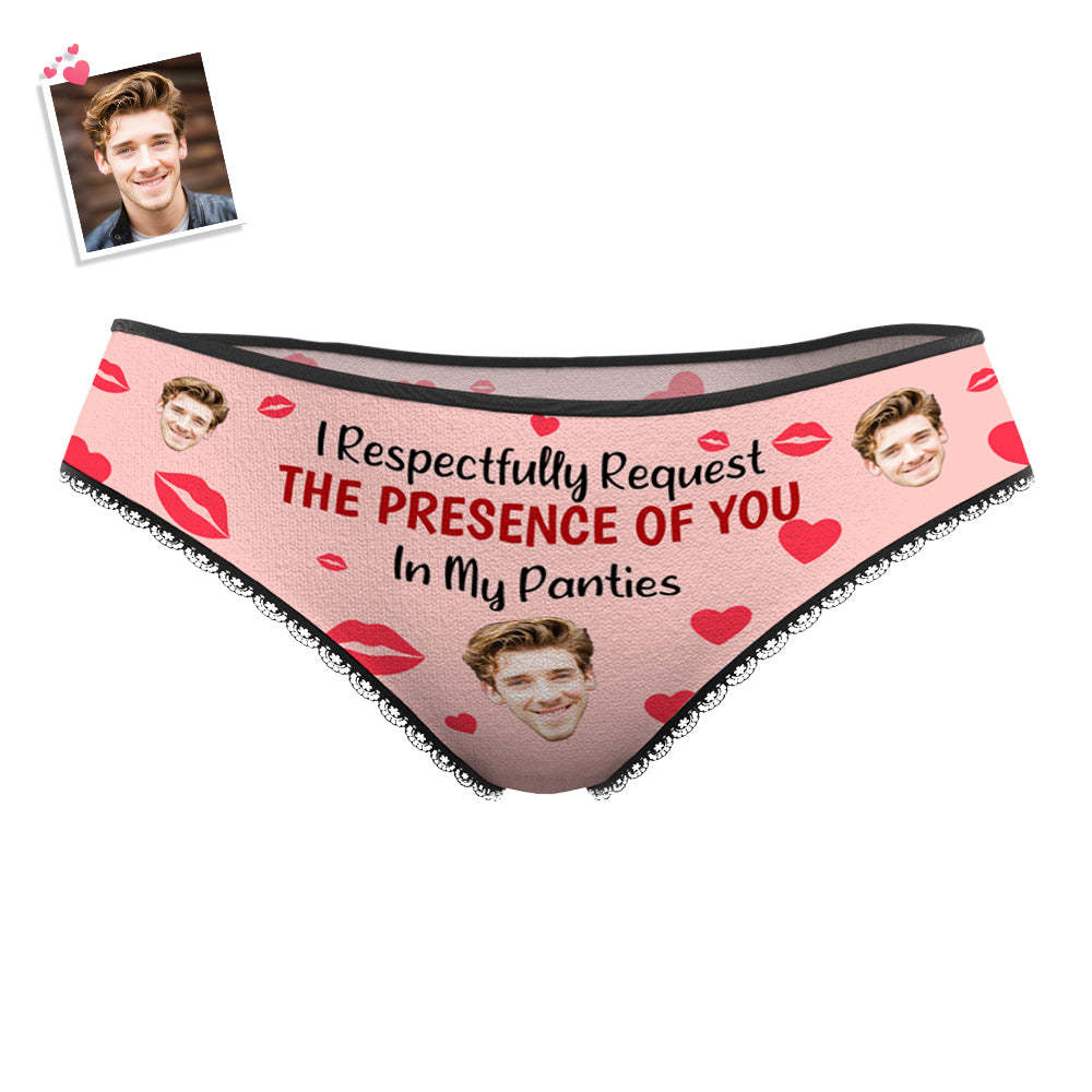 Custom Face Women's Panties I Respectfully Request The Presence Of You In My Panties Funny Gifts - MyFaceBoxerUK