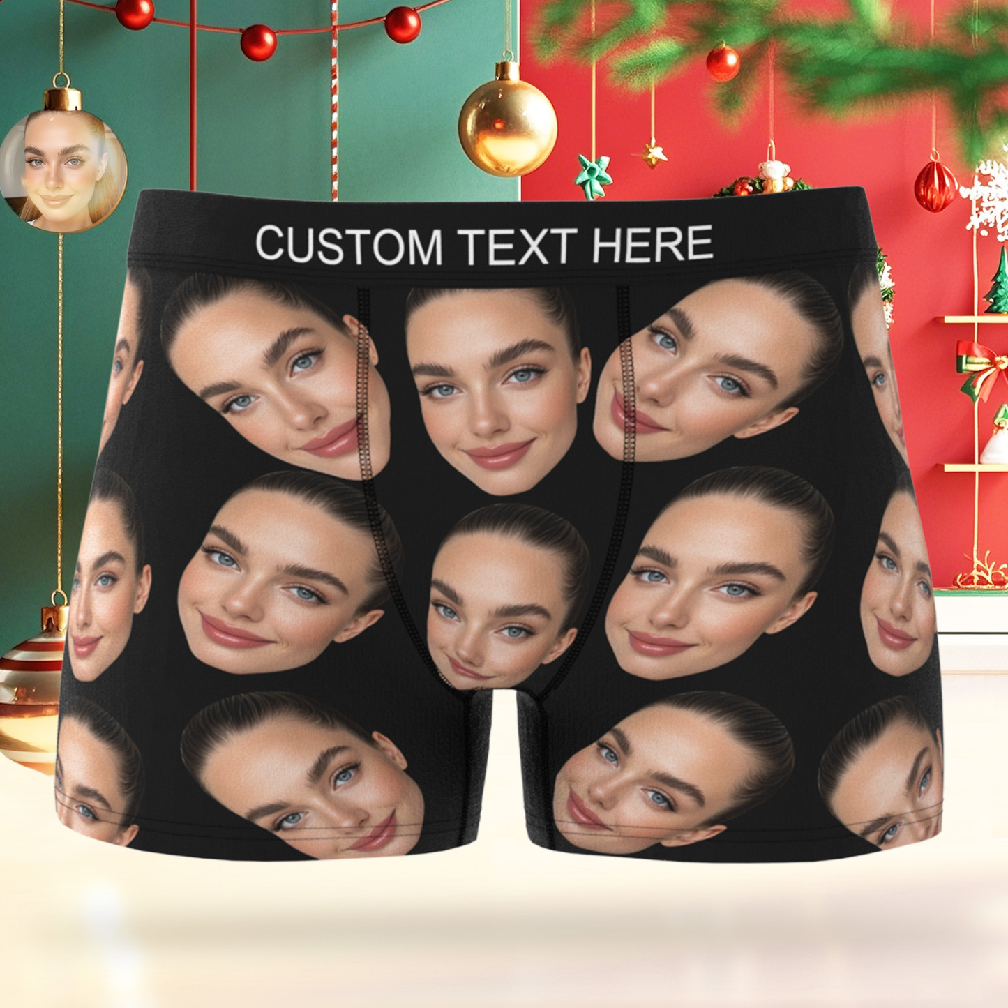 Valentine's Day Gift Custom Big Face Boxer Personalized Boxer Briefs for Boyfriend - MyFaceBoxerUK