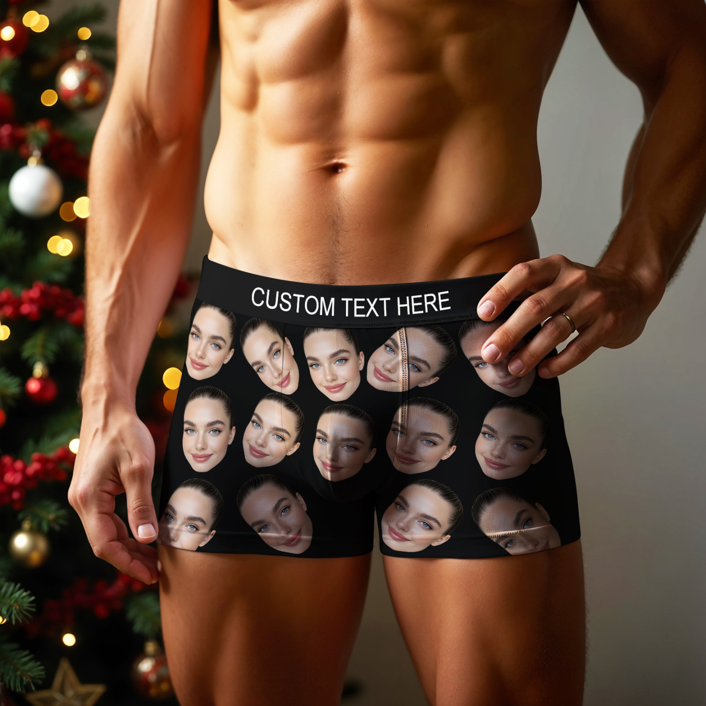 Valentine's Day Gift Custom Big Face Boxer Personalized Boxer Briefs for Boyfriend - MyFaceBoxerUK