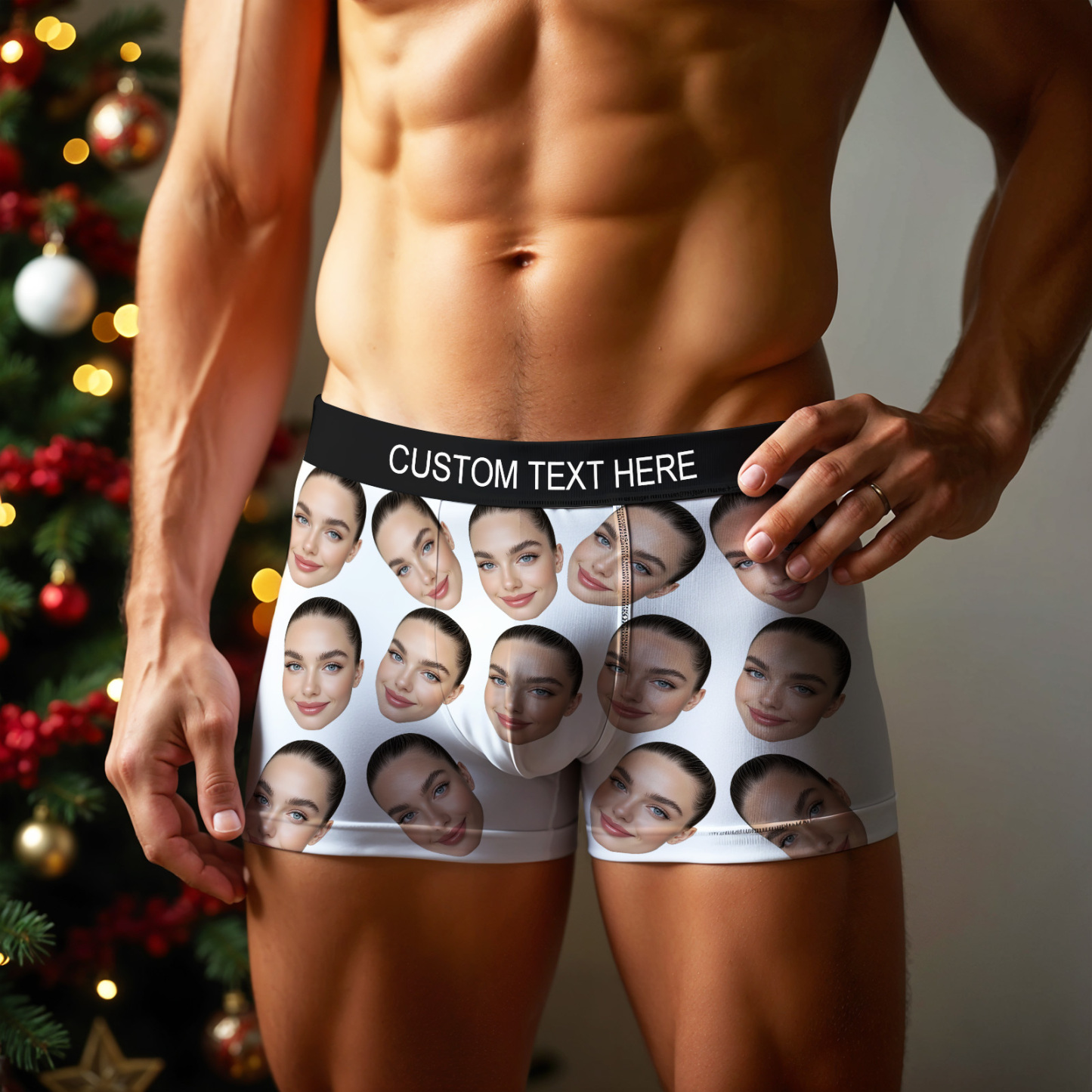 Valentine's Day Gift Custom Big Face Boxer Personalized Boxer Briefs for Boyfriend - MyFaceBoxerUK