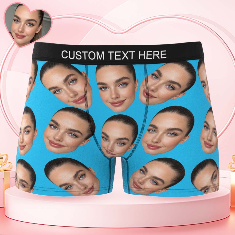 Valentine's Day Gift Custom Big Face Boxer Personalized Boxer Briefs for Boyfriend - MyFaceBoxerUK