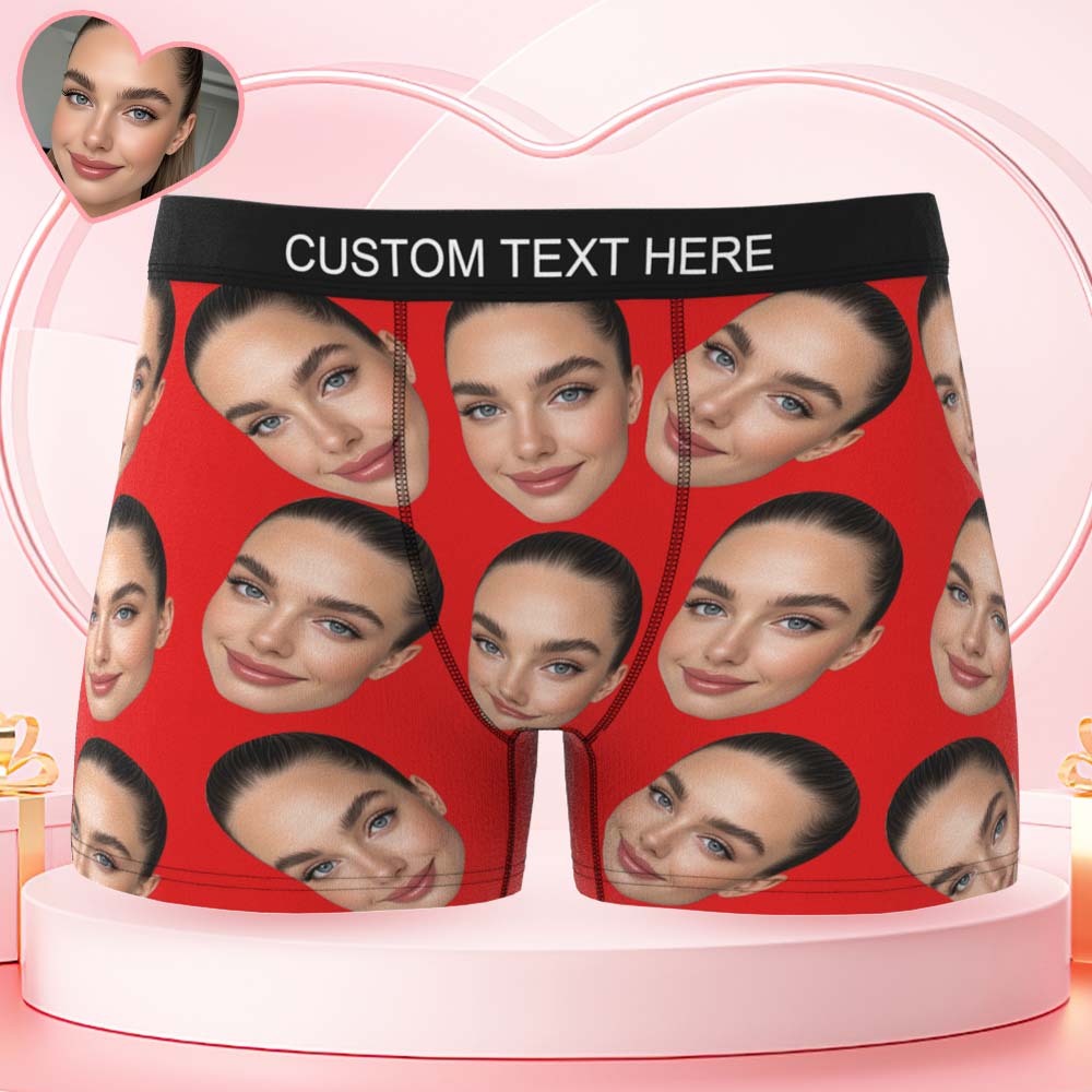 Valentine's Day Gift Custom Big Face Boxer Personalized Boxer Briefs for Boyfriend - MyFaceBoxerUK
