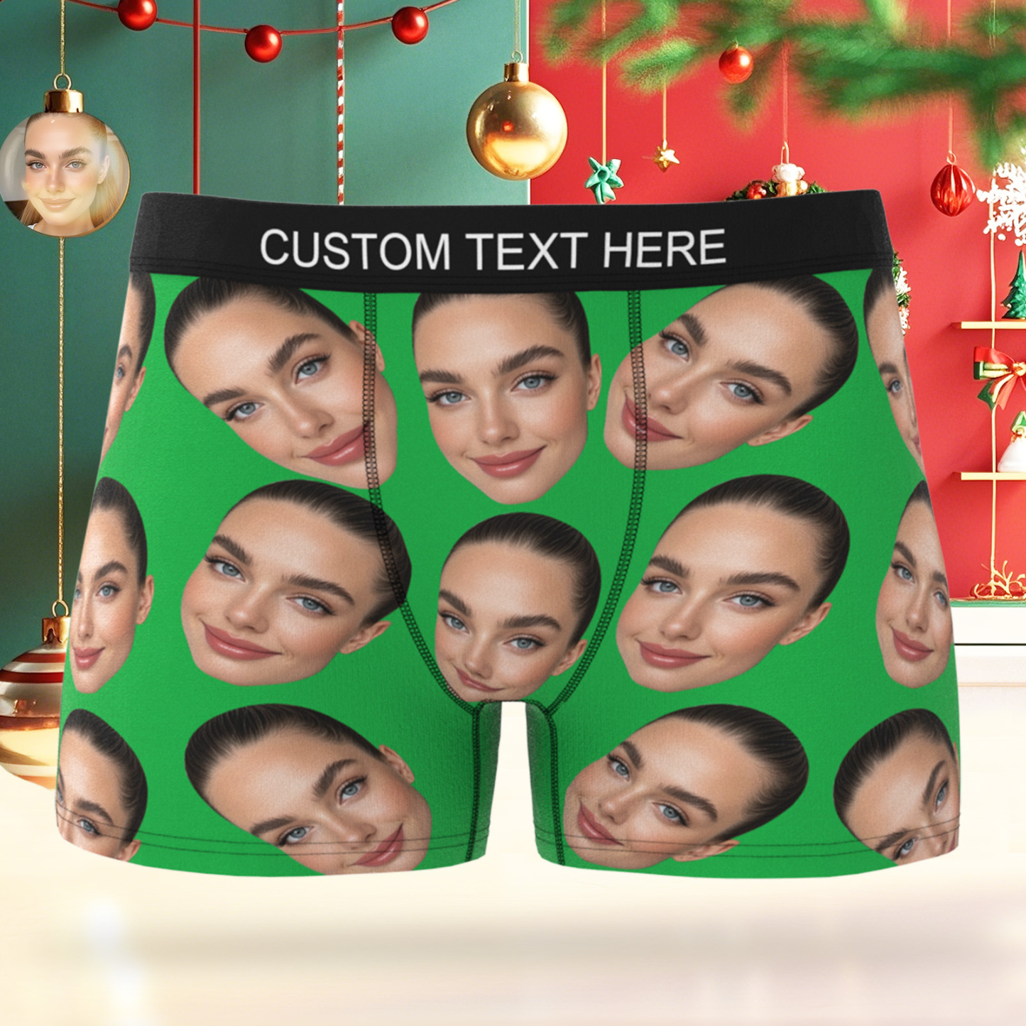 Valentine's Day Gift Custom Big Face Boxer Personalized Boxer Briefs for Boyfriend - MyFaceBoxerUK