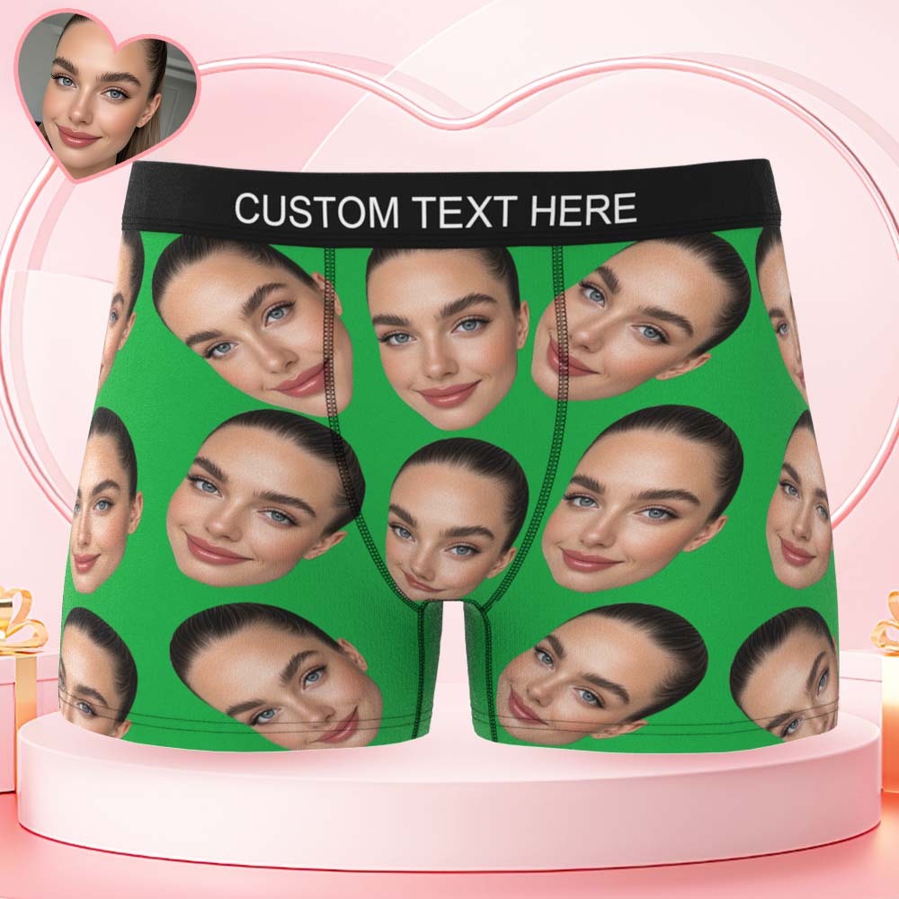 Valentine's Day Gift Custom Big Face Boxer Personalized Boxer Briefs for Boyfriend - MyFaceBoxerUK