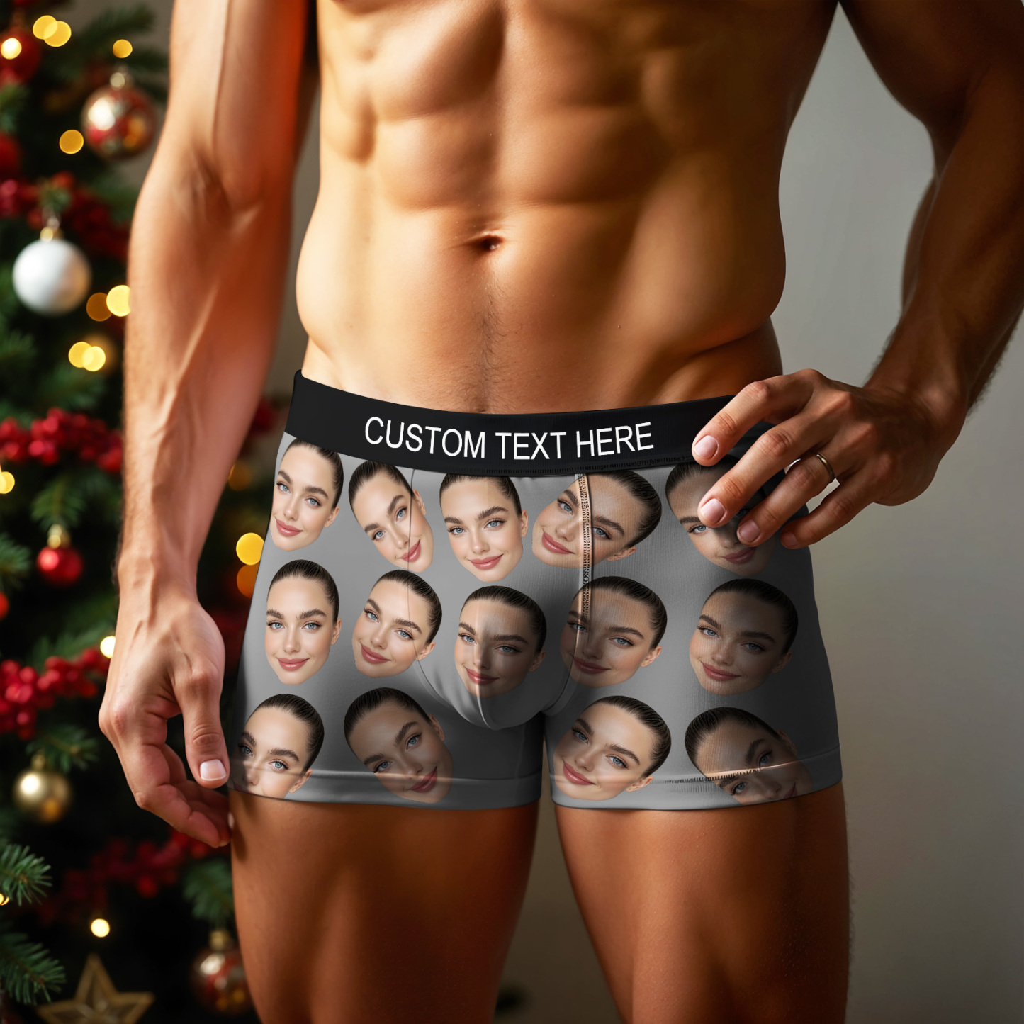 Valentine's Day Gift Custom Big Face Boxer Personalized Boxer Briefs for Boyfriend - MyFaceBoxerUK