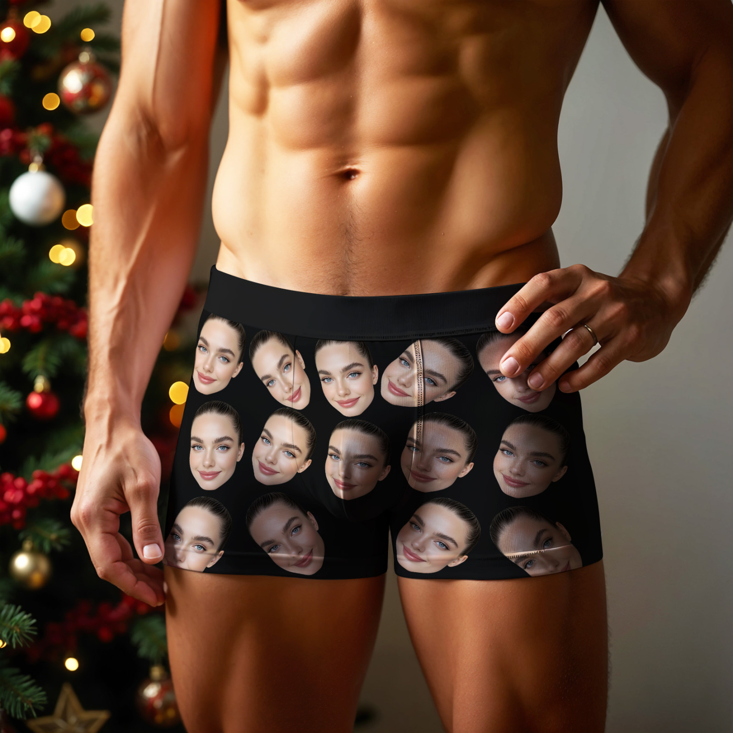 Valentine's Day Gift Custom Big Face Boxer Personalized Boxer Briefs for Boyfriend - MyFaceBoxerUK