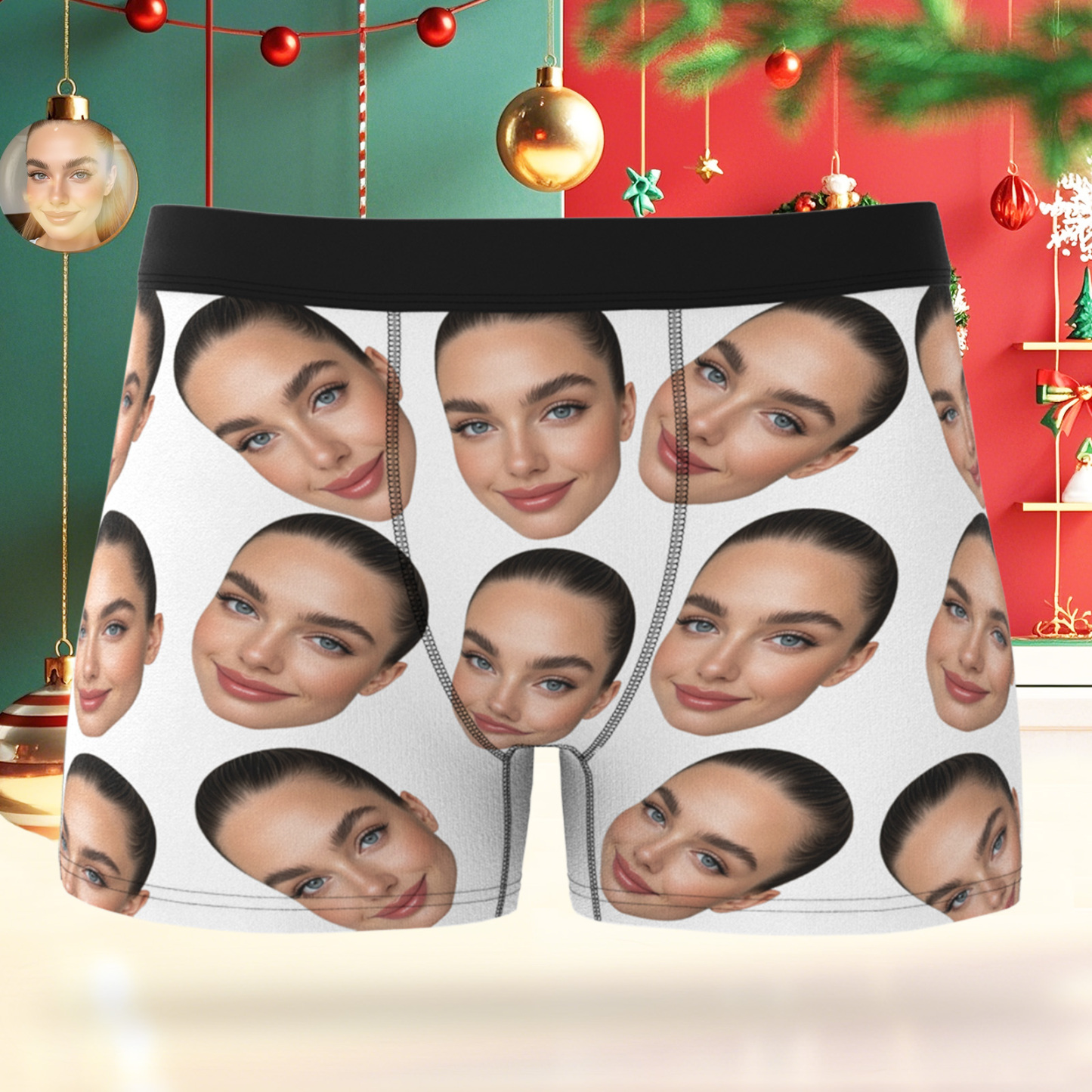 Valentine's Day Gift Custom Big Face Boxer Personalized Boxer Briefs for Boyfriend - MyFaceBoxerUK
