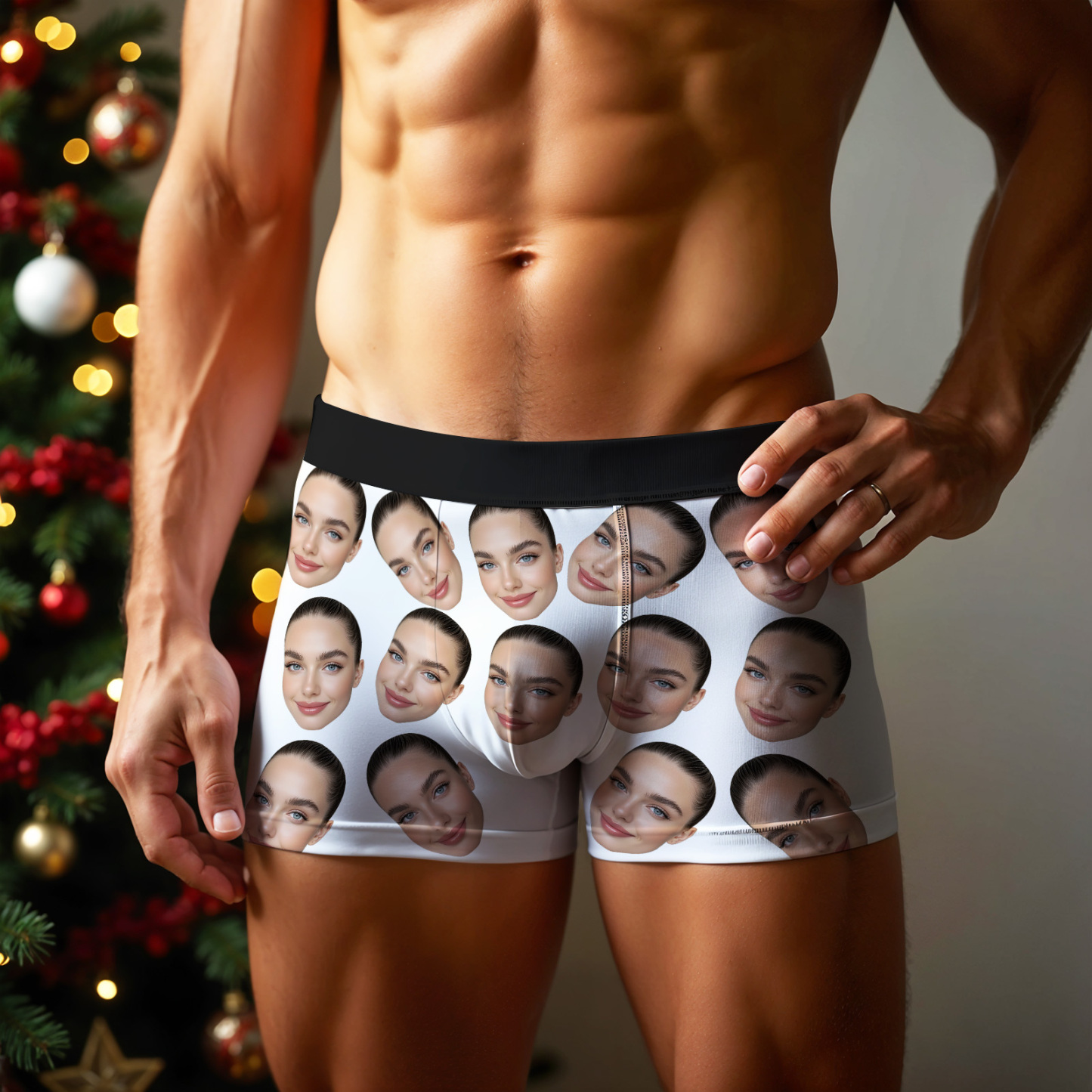 Valentine's Day Gift Custom Big Face Boxer Personalized Boxer Briefs for Boyfriend - MyFaceBoxerUK