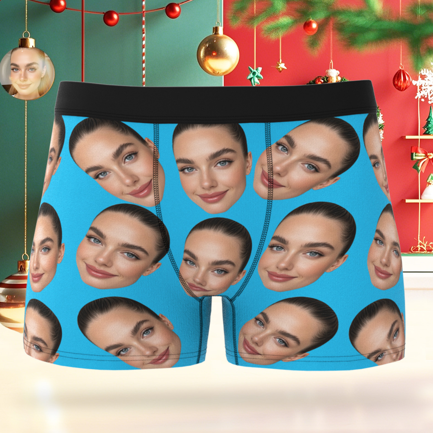 Valentine's Day Gift Custom Big Face Boxer Personalized Boxer Briefs for Boyfriend - MyFaceBoxerUK