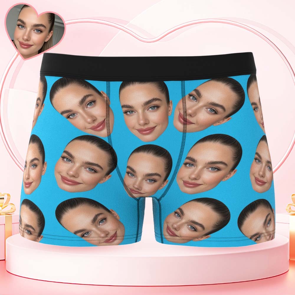 Valentine's Day Gift Custom Big Face Boxer Personalized Boxer Briefs for Boyfriend - MyFaceBoxerUK
