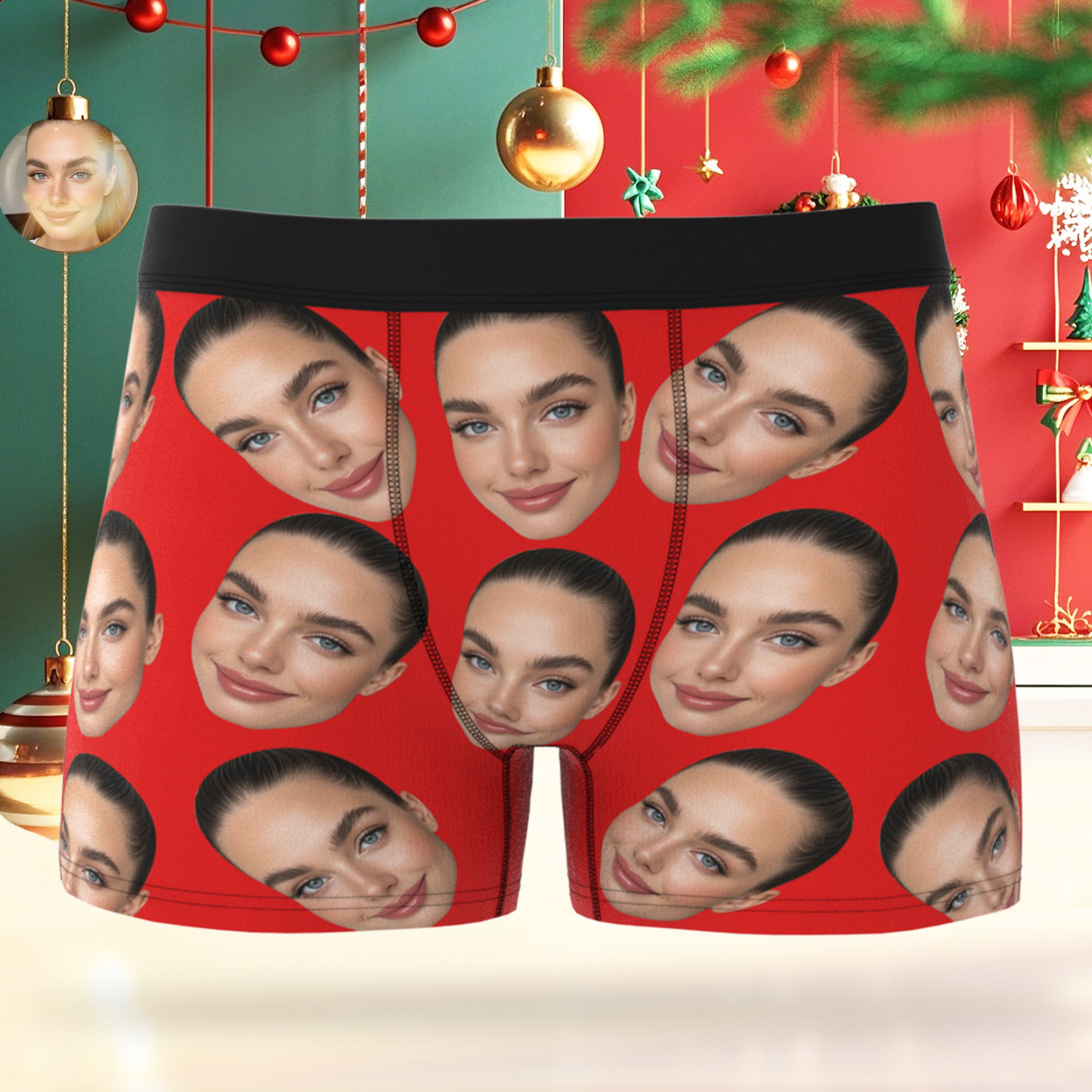 Valentine's Day Gift Custom Big Face Boxer Personalized Boxer Briefs for Boyfriend - MyFaceBoxerUK