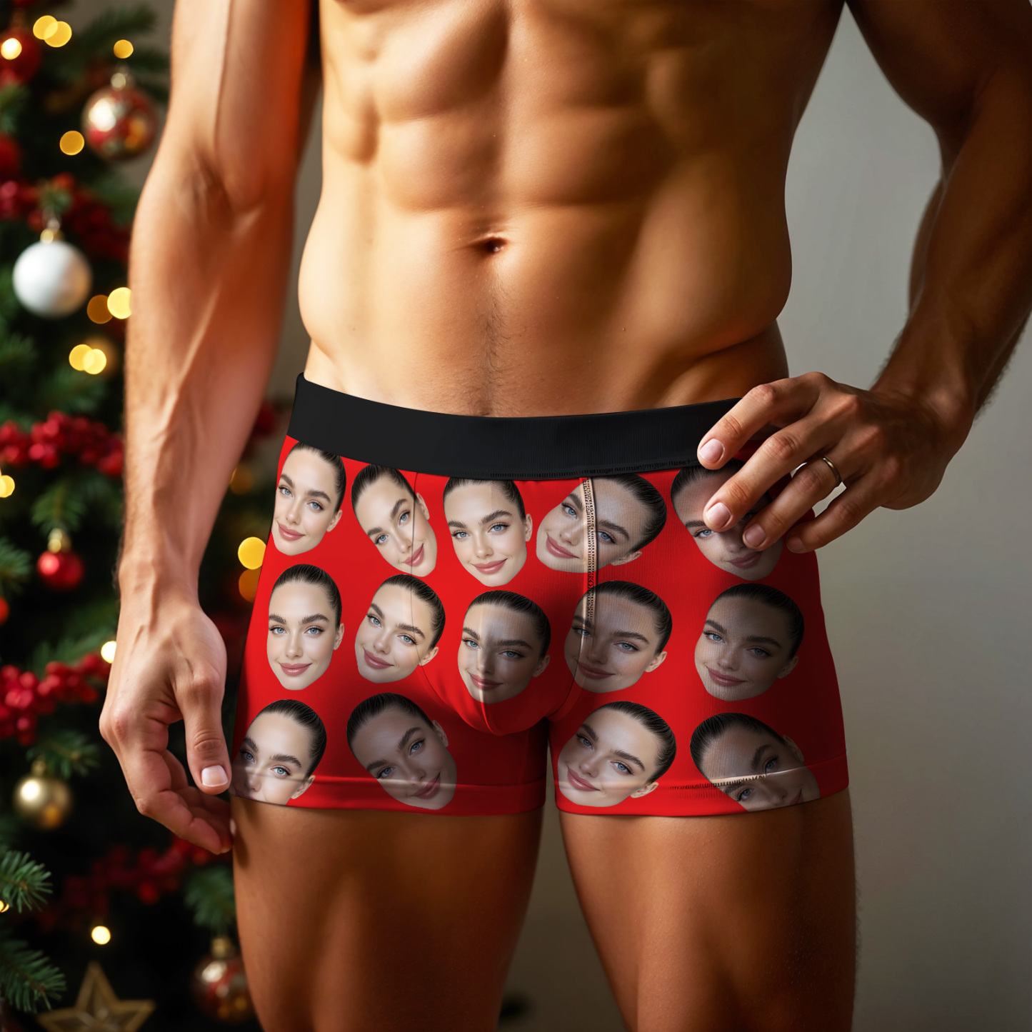 Valentine's Day Gift Custom Big Face Boxer Personalized Boxer Briefs for Boyfriend - MyFaceBoxerUK