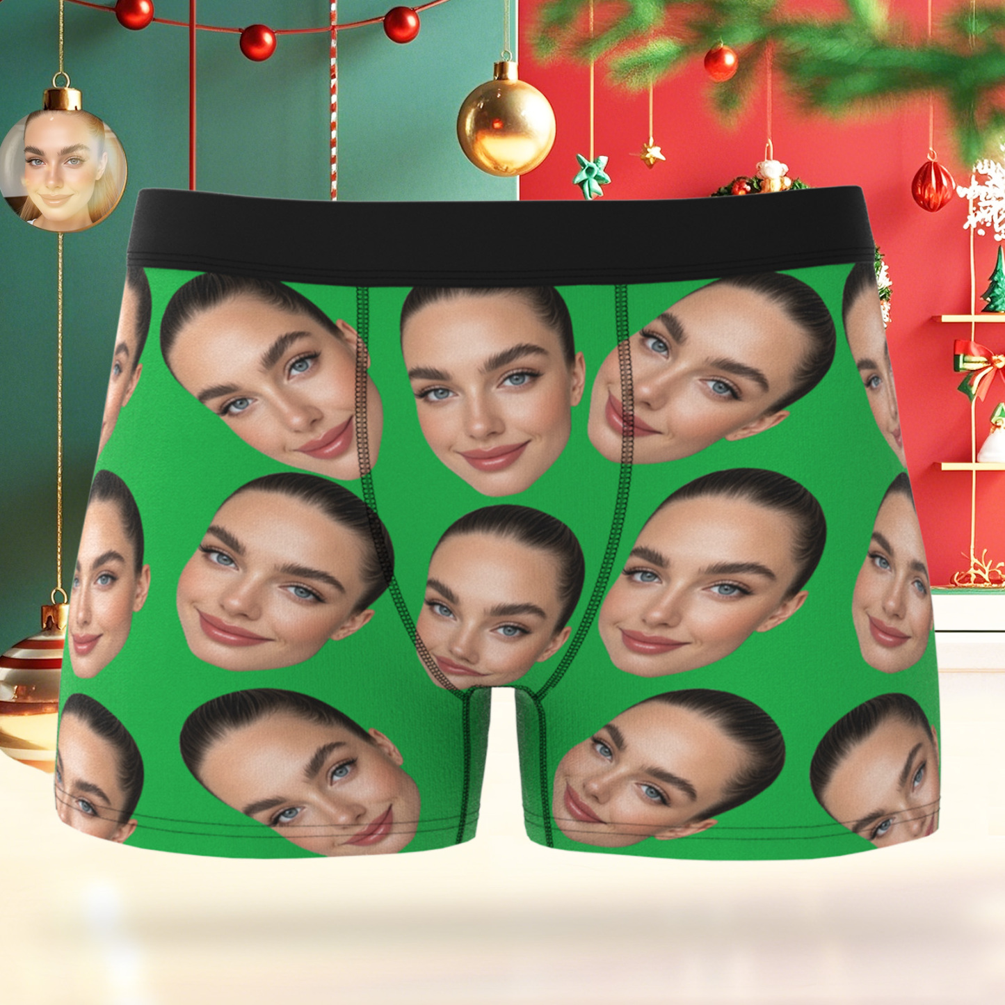 Valentine's Day Gift Custom Big Face Boxer Personalized Boxer Briefs for Boyfriend - MyFaceBoxerUK