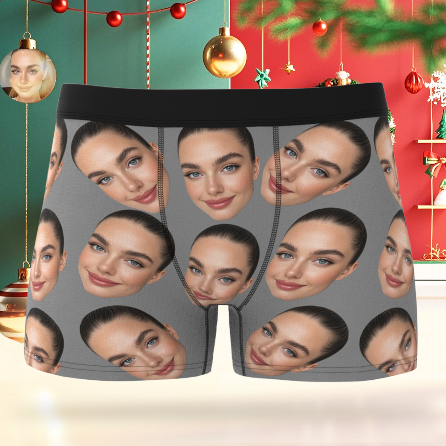 Valentine's Day Gift Custom Big Face Boxer Personalized Boxer Briefs for Boyfriend - MyFaceBoxerUK