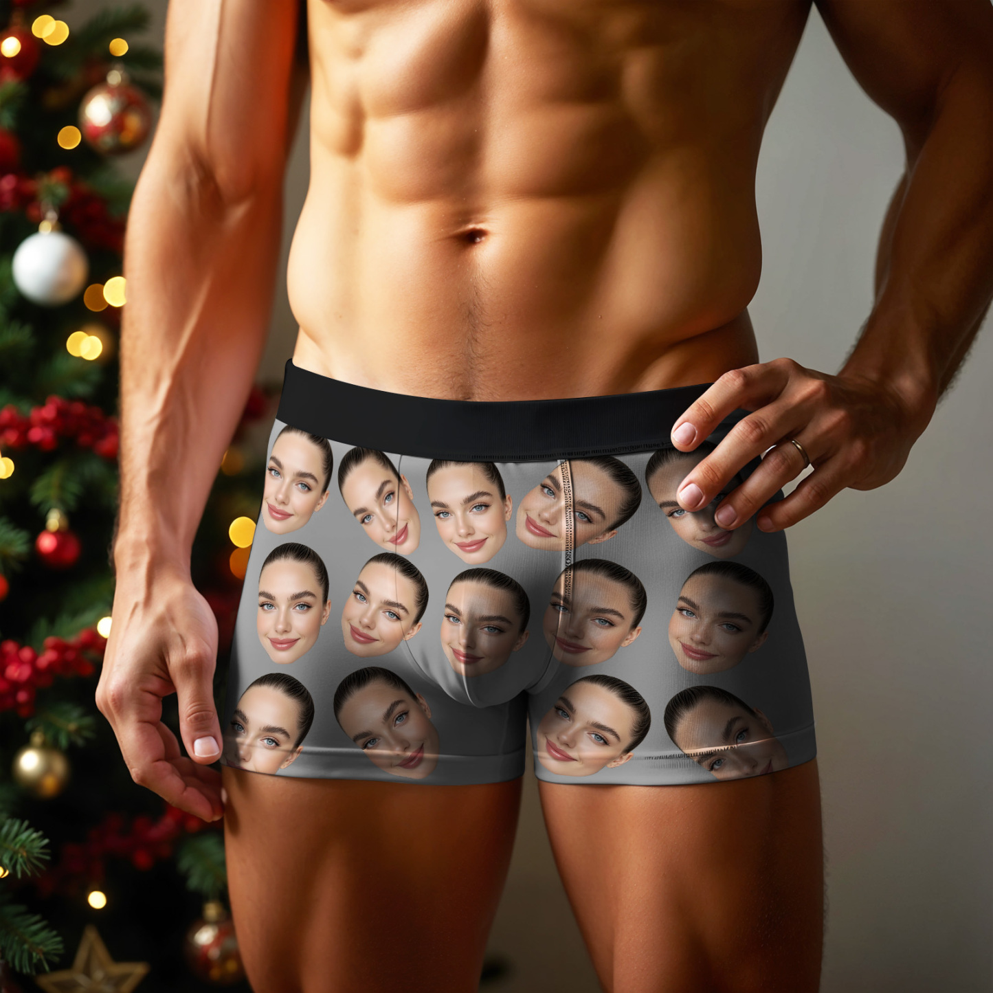 Valentine's Day Gift Custom Big Face Boxer Personalized Boxer Briefs for Boyfriend - MyFaceBoxerUK