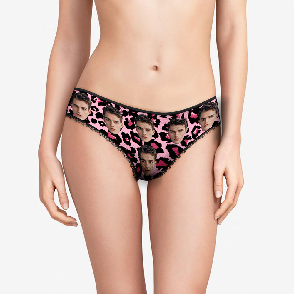 Custom Face Panties Sexy Leopard Personalized Women's Underwear Valentine's Gift for Girlfriend	 - MyFaceBoxerUK