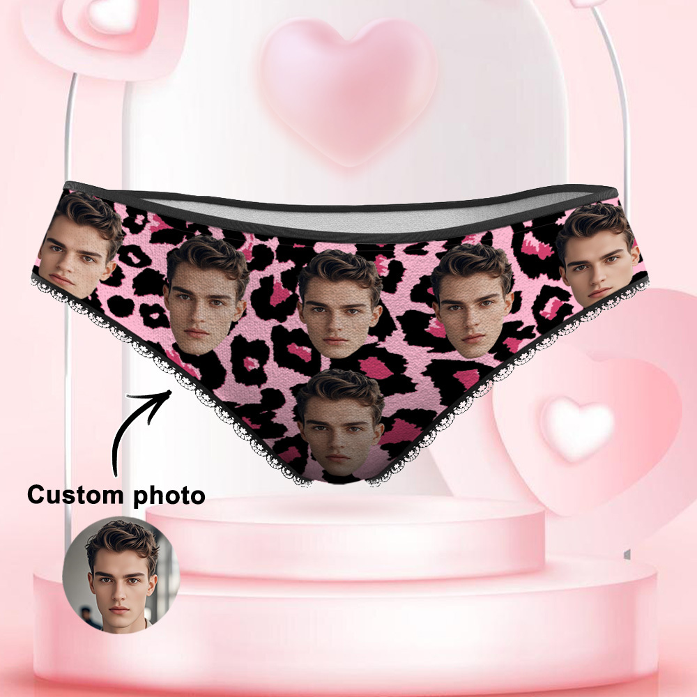 Custom Face Panties Sexy Leopard Personalized Women's Underwear Valentine's Gift for Girlfriend	 - MyFaceBoxerUK