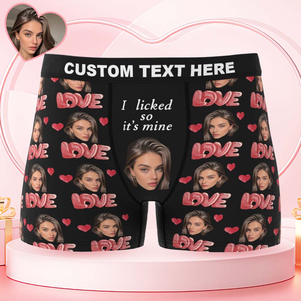 Personalized Funny Face Boxers Briefs Christmas Gifts Custom Underwear Custom Girlfriend Face Printed Photo Boxer Underwear - MyfaceboxerUK