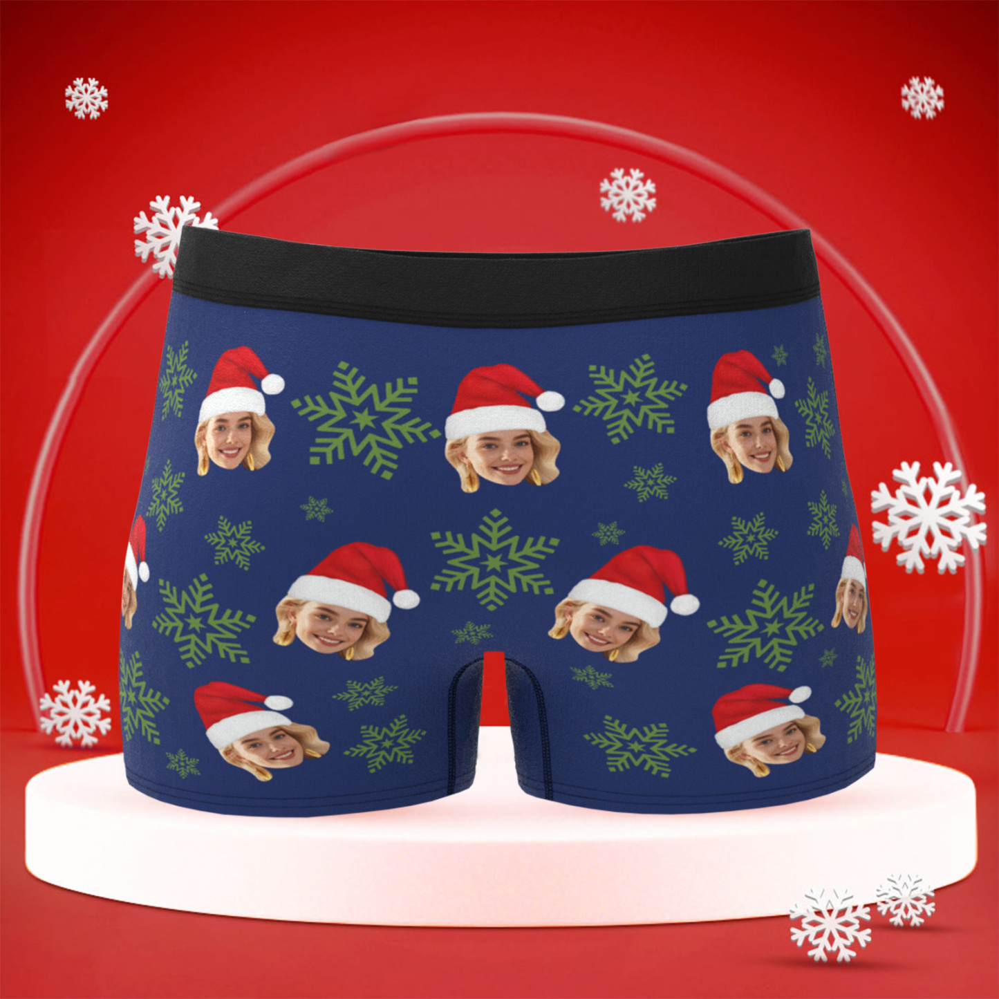 Custom Christmas Men Boxers with Face, Funny Personalized Underwear Gift for Boyfriend or Husband