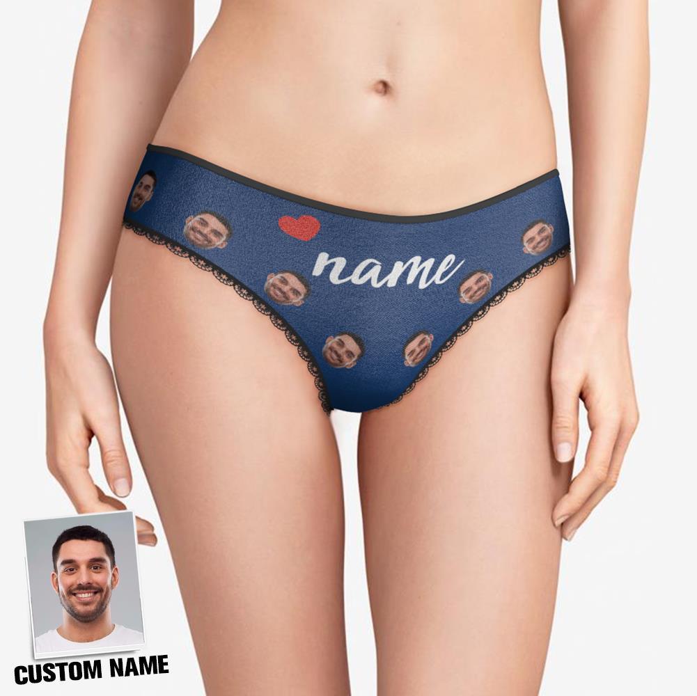 WOMEN'S CUSTOM FACE THONG PANTY CUSTOM TEXT - YOUR NAME - MyFaceBoxerUK