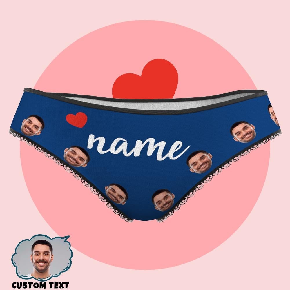WOMEN'S CUSTOM FACE THONG PANTY CUSTOM TEXT - YOUR NAME	 - MyFaceBoxerUK