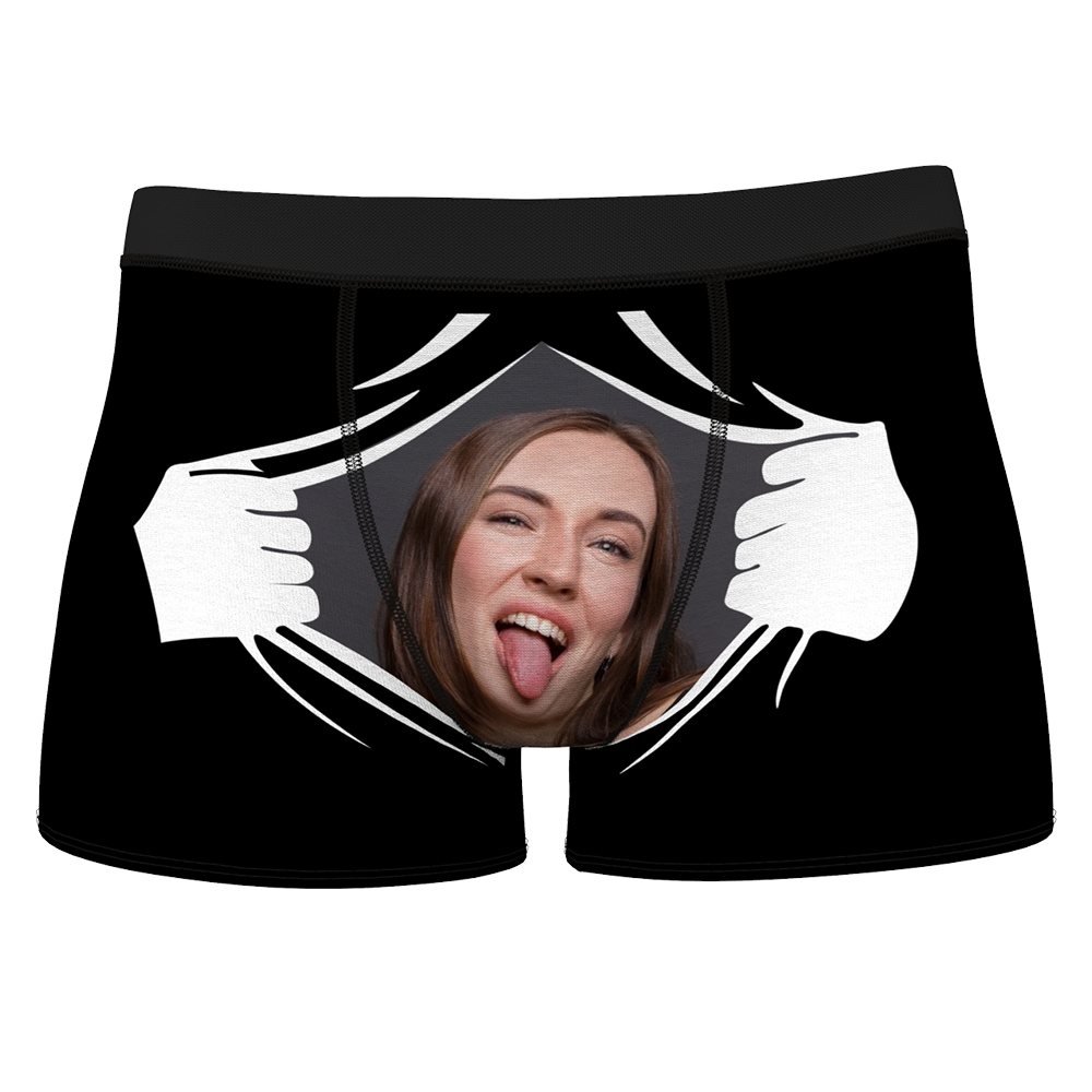 Men's Custom Girlfriends Face with Hands Boxer Shorts - MyFaceBoxerUK