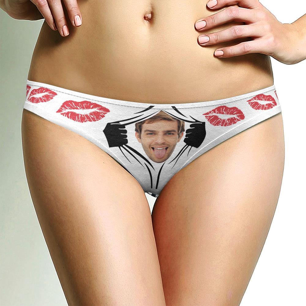 Personalized Face Briefs Women Thongs Wedding Anniversary Gift for Her - MyFaceBoxerUK