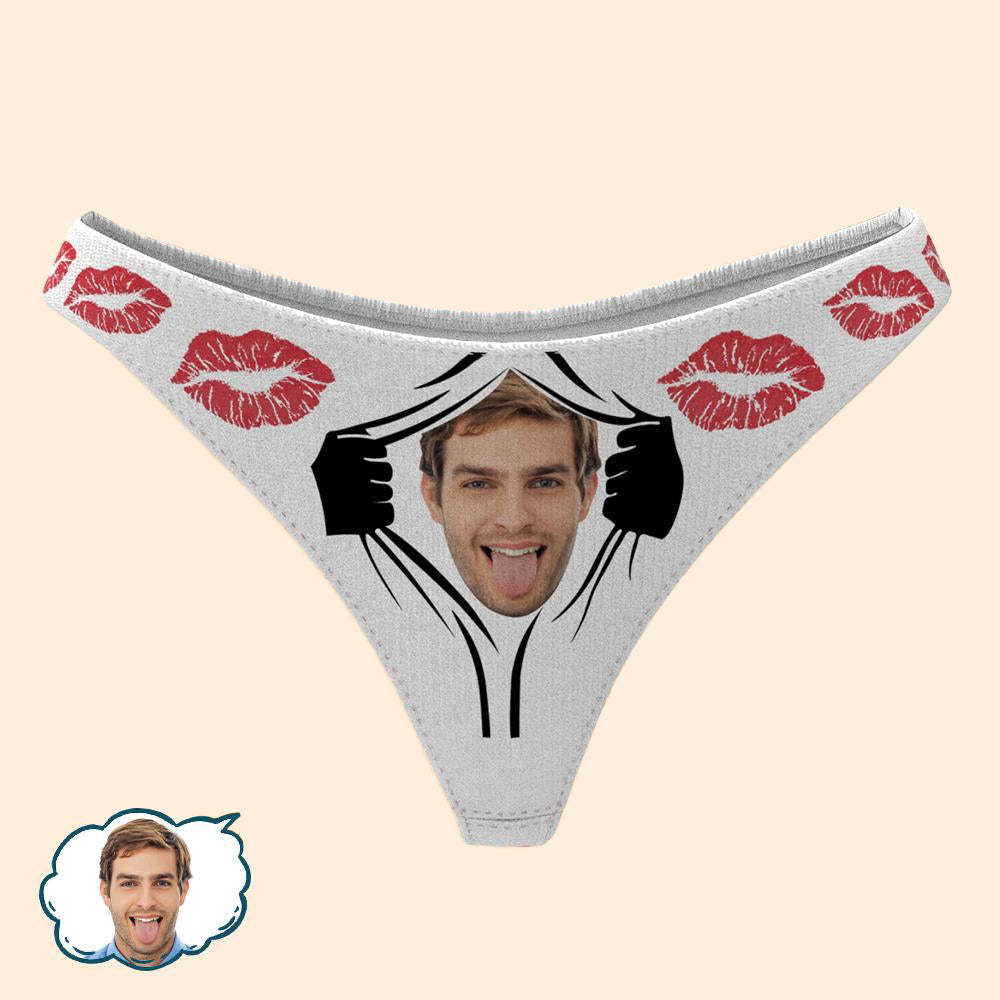 Personalized Face Briefs Women Thongs Wedding Anniversary Gift for Her - MyFaceBoxerUK
