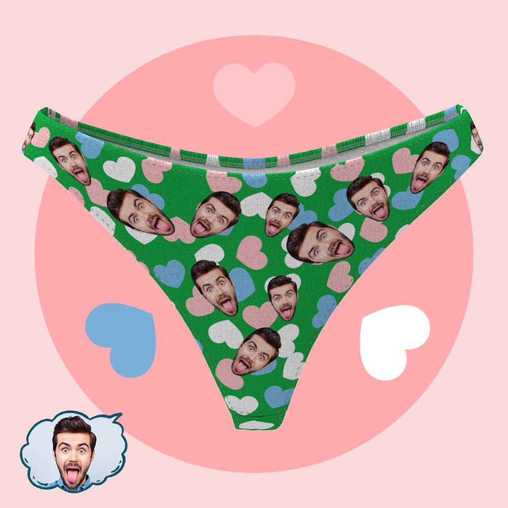 Women's Thong Panties Custom Face Men's Face Cute Heart - MyFaceBoxerUK