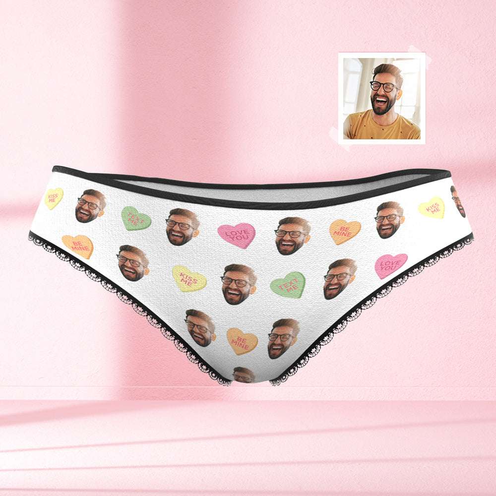 Custom Face Women's Panties Candy Hearts	 - MyFaceBoxerUK