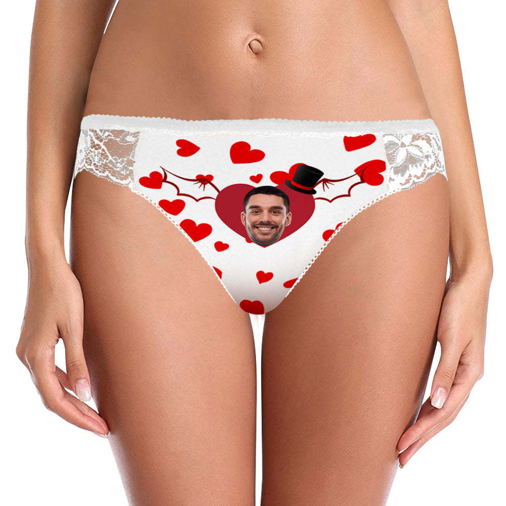 Custom Face Women Lace Panty I Love You Heart Sexy Panties - MyFaceBoxerUK