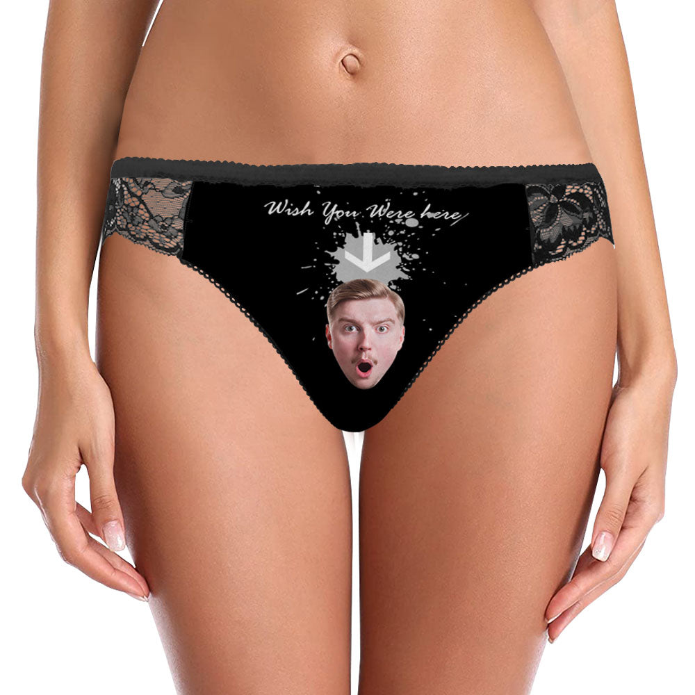 Custom Women Lace Panty Face Sexy Panties - Wish You Were Here
