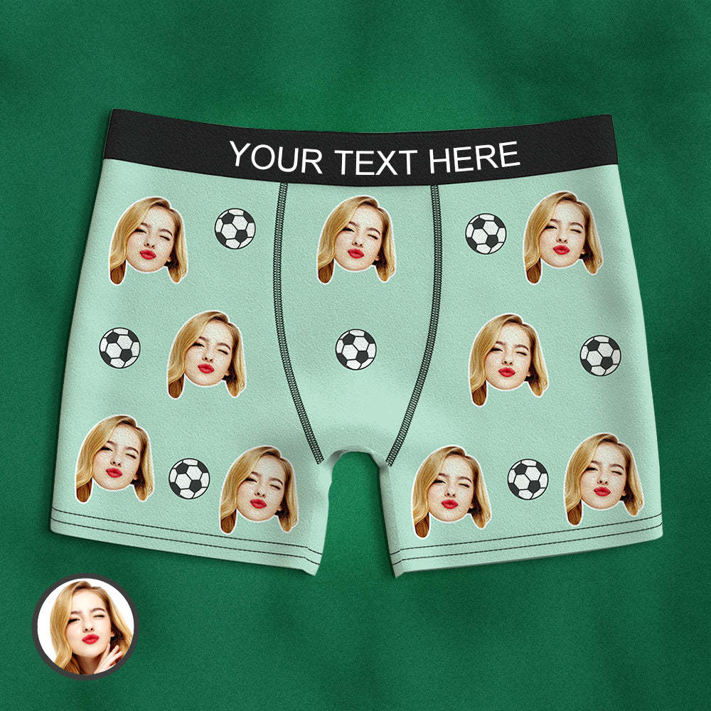 Custom Face Boxer Briefs Personalized Soccer Sports Boxers Gift for Him - MyFaceBoxerUK