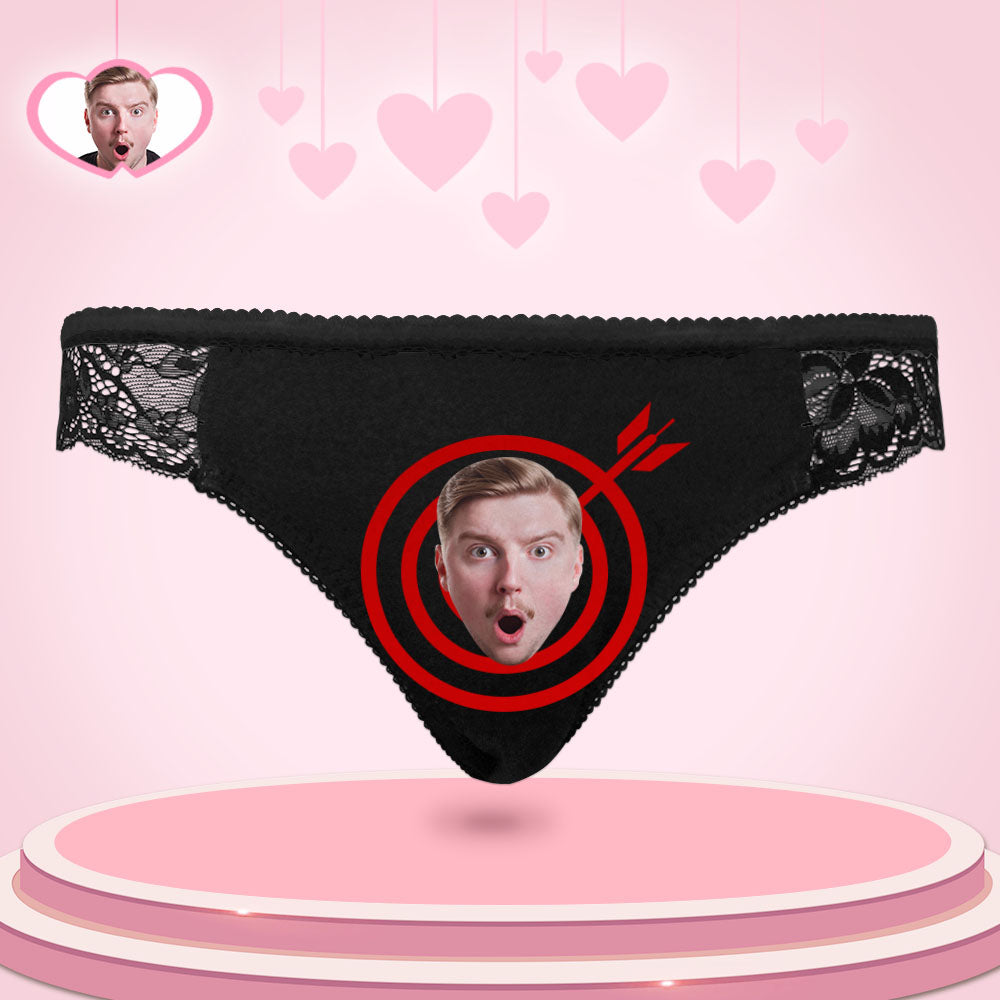 Custom Women Lace Panty Face Sexy Panties Women's Underwear - Bullseye