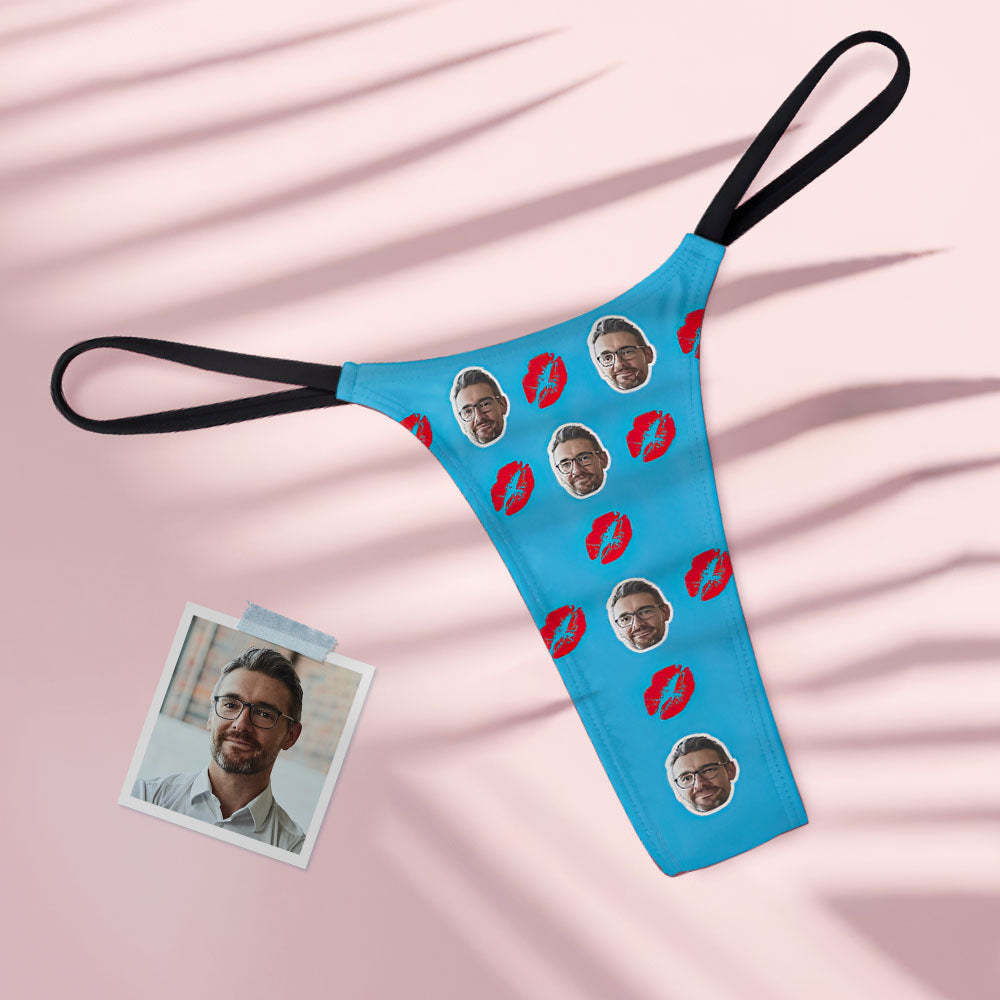 Custom Face Red Lips Women's Tanga Thong Kiss - MyFaceBoxerUK