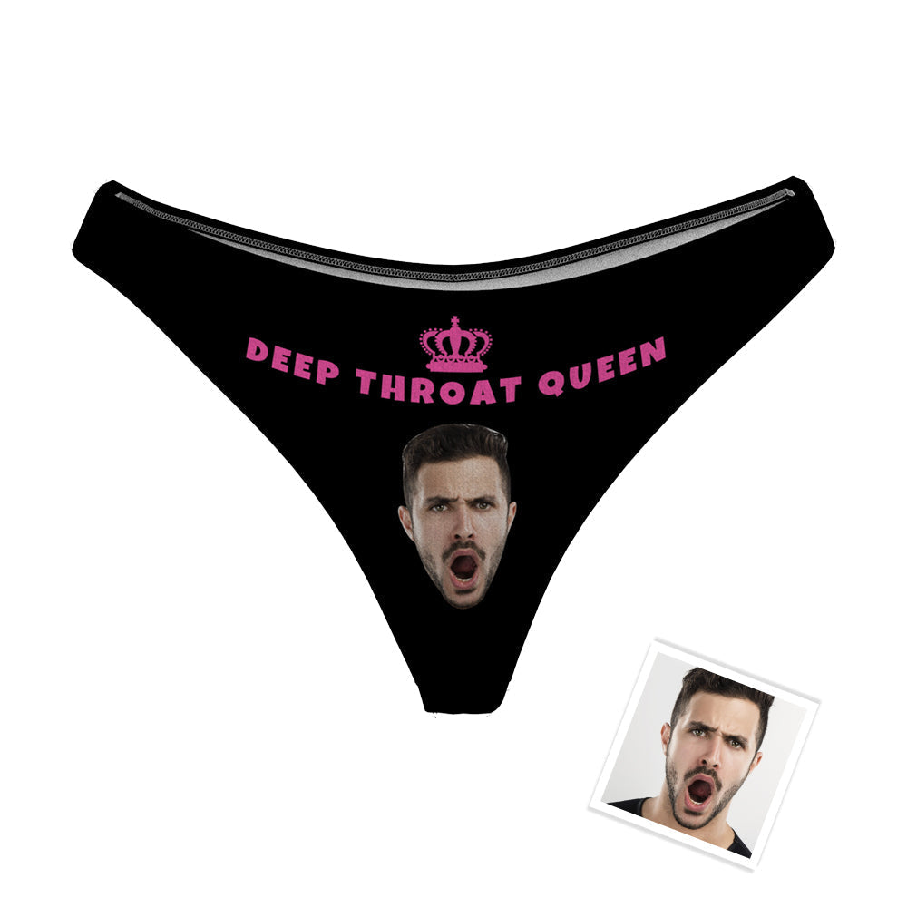 Custom Face Panties Deep Throat Queen Thong Sexy Naughty Panties Gift for Hot Wife