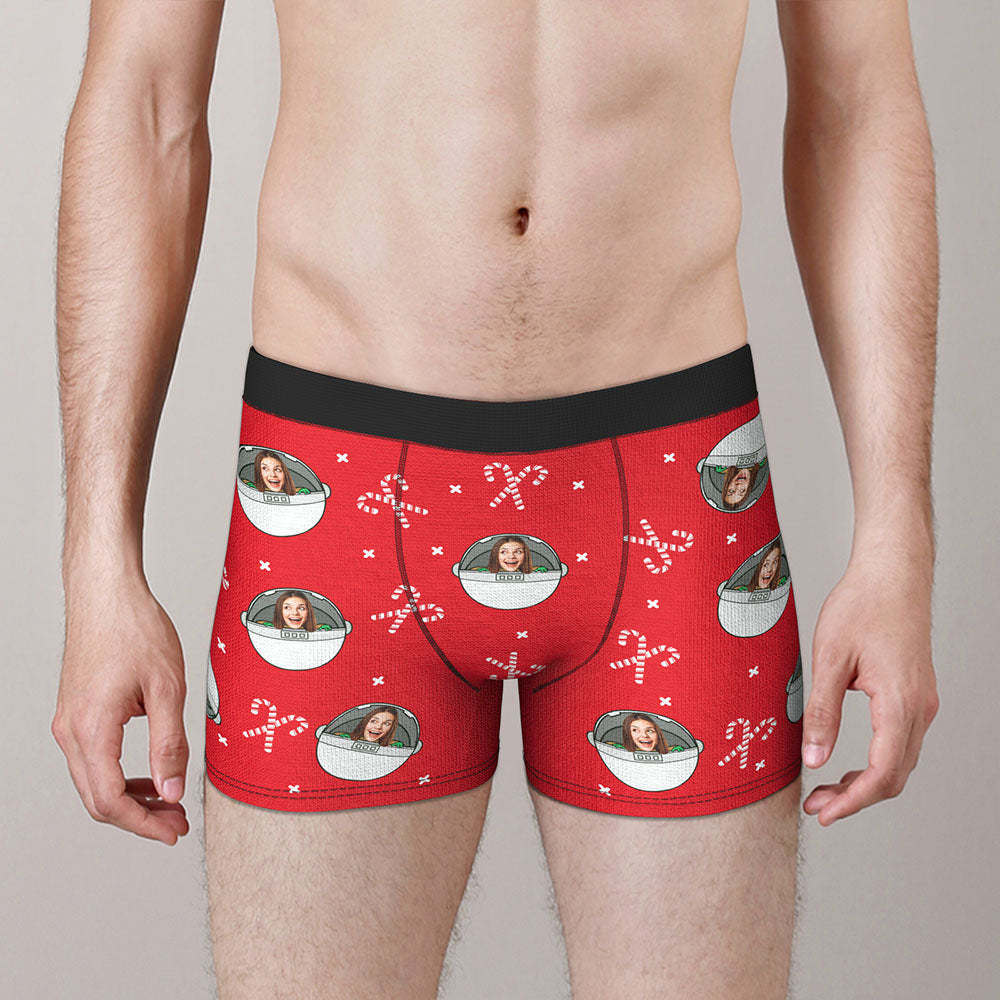 Custom Face Boxers Briefs Personalised Men's Shorts With Photo Christmas Gifts Red - MyFaceBoxerUK