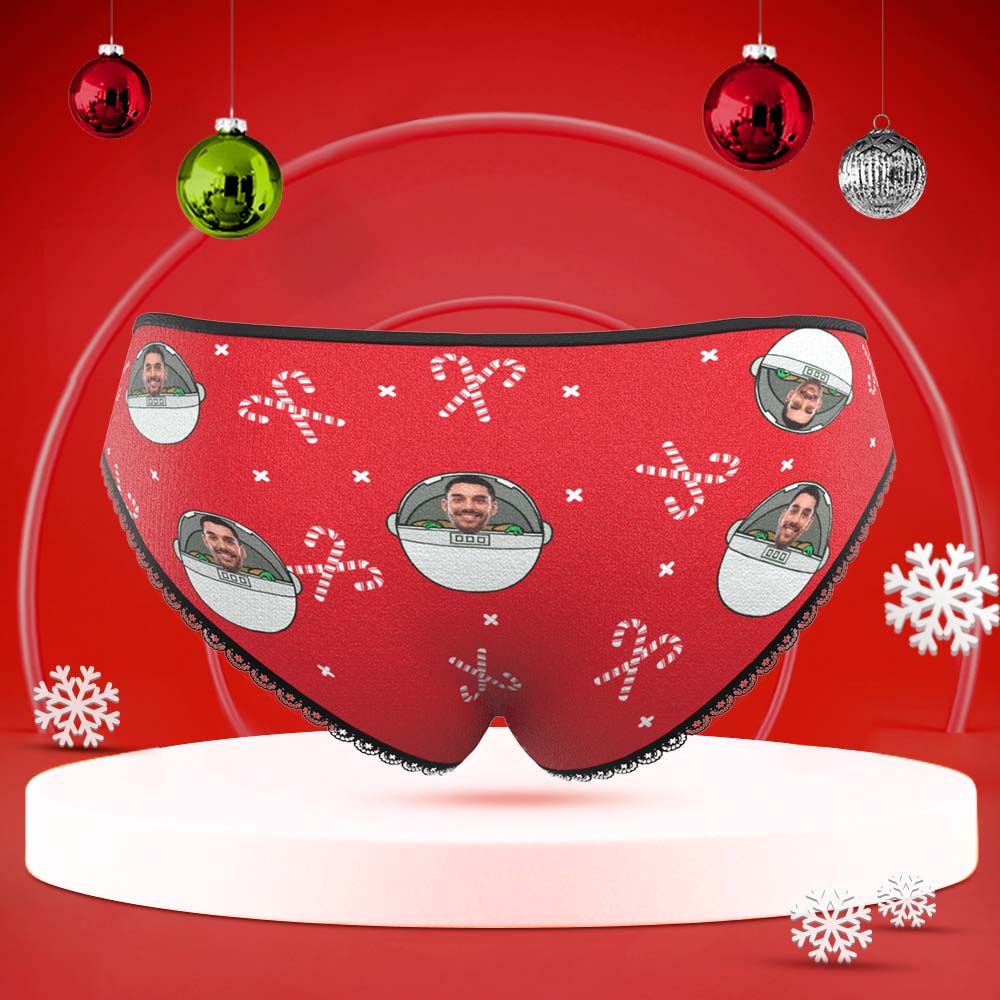 Custom Face Underwear Personalised Women Panties With Photo Christmas Gifts Red	 - MyFaceBoxerUK