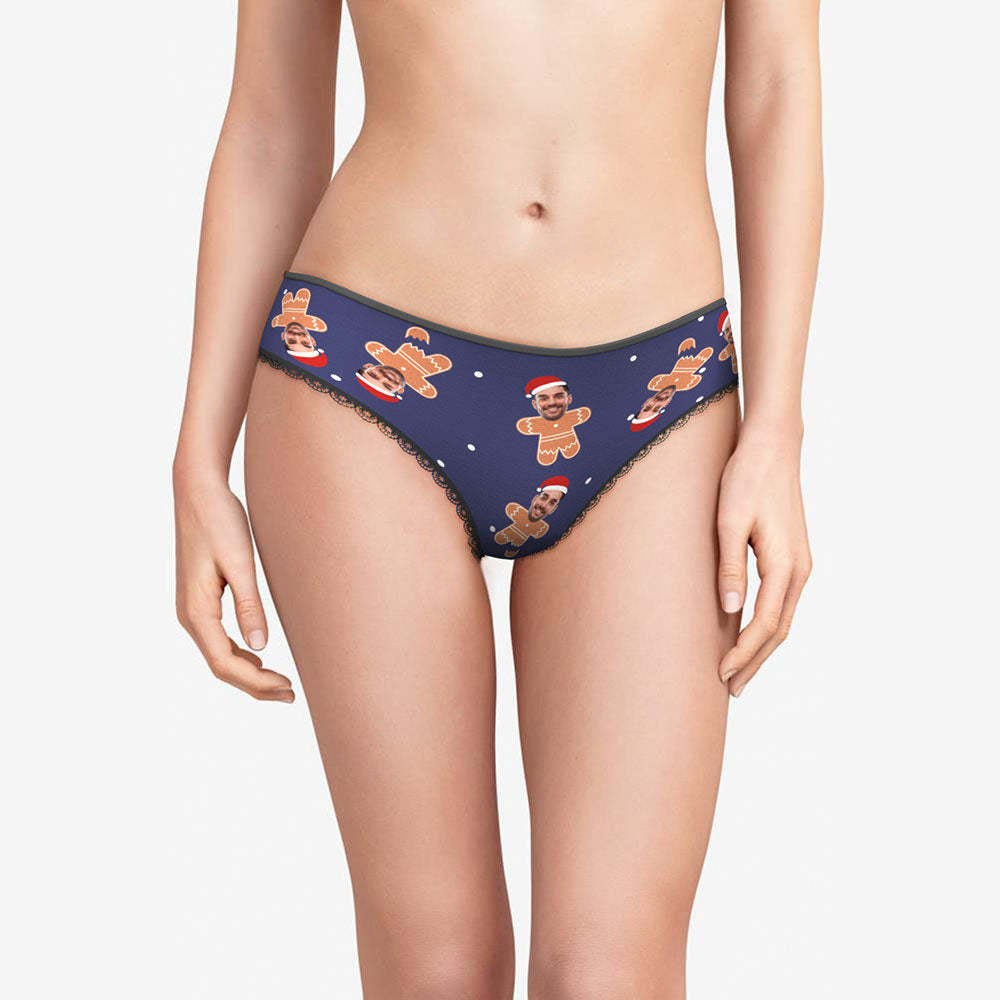 Custom Face Underwear Personalised Women Panties With Photo Christmas Gifts - Gingerbread - MyFaceBoxerUK