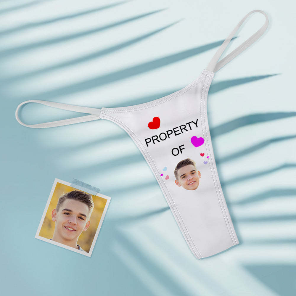 Custom Face Property of Hearts Women's Colorful Tanga Thong - MyFaceBoxerUK