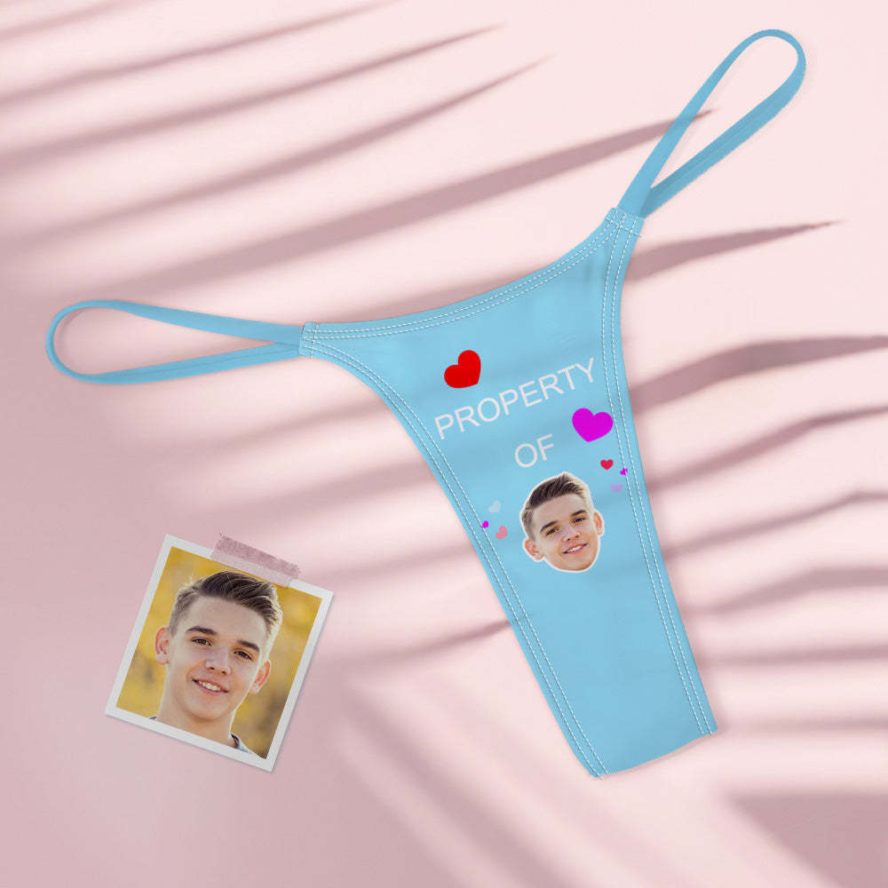 Custom Face Property of Hearts Women's Colorful Tanga Thong - MyFaceBoxerUK