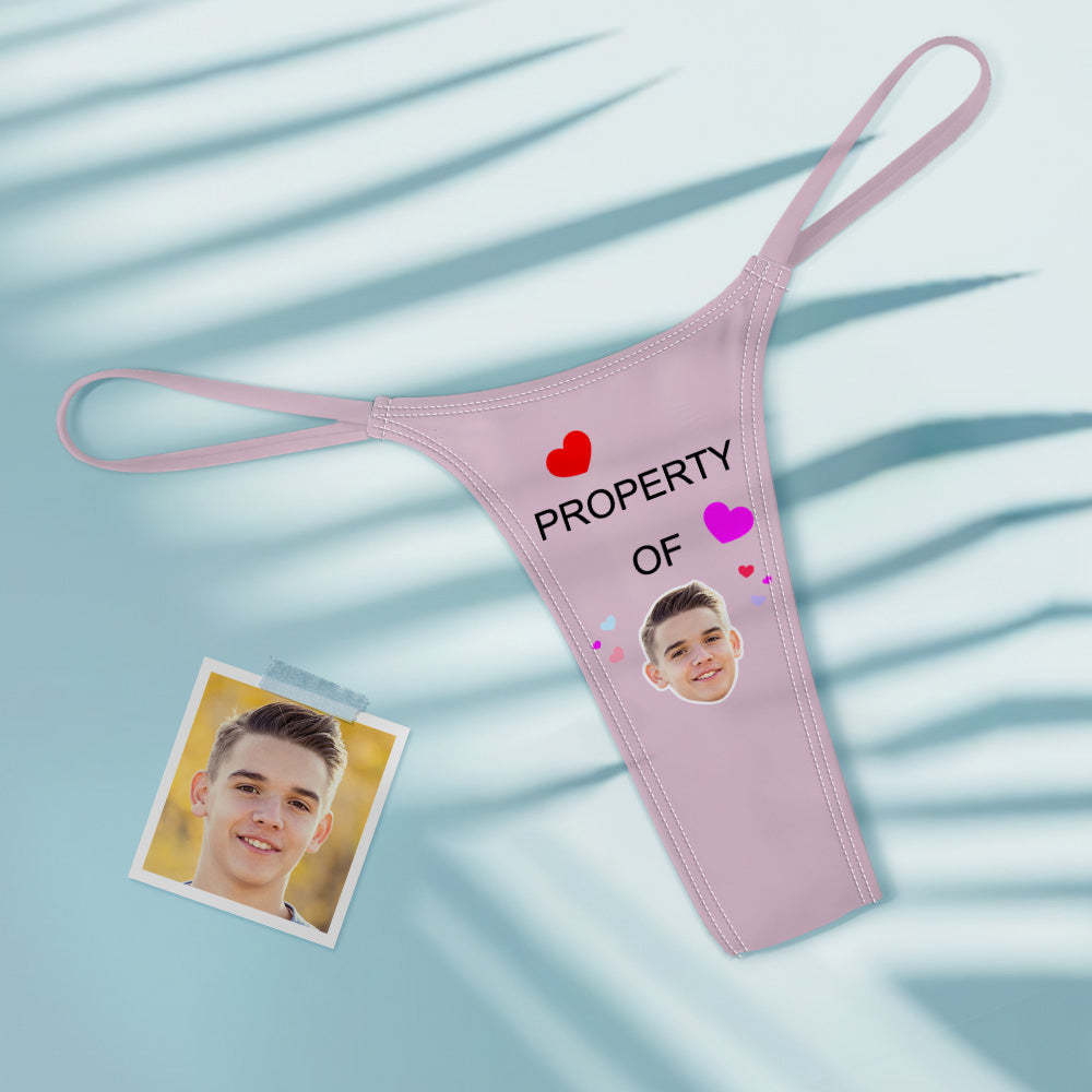 Custom Face Property of Hearts Women's Colorful Tanga Thong - MyFaceBoxerUK