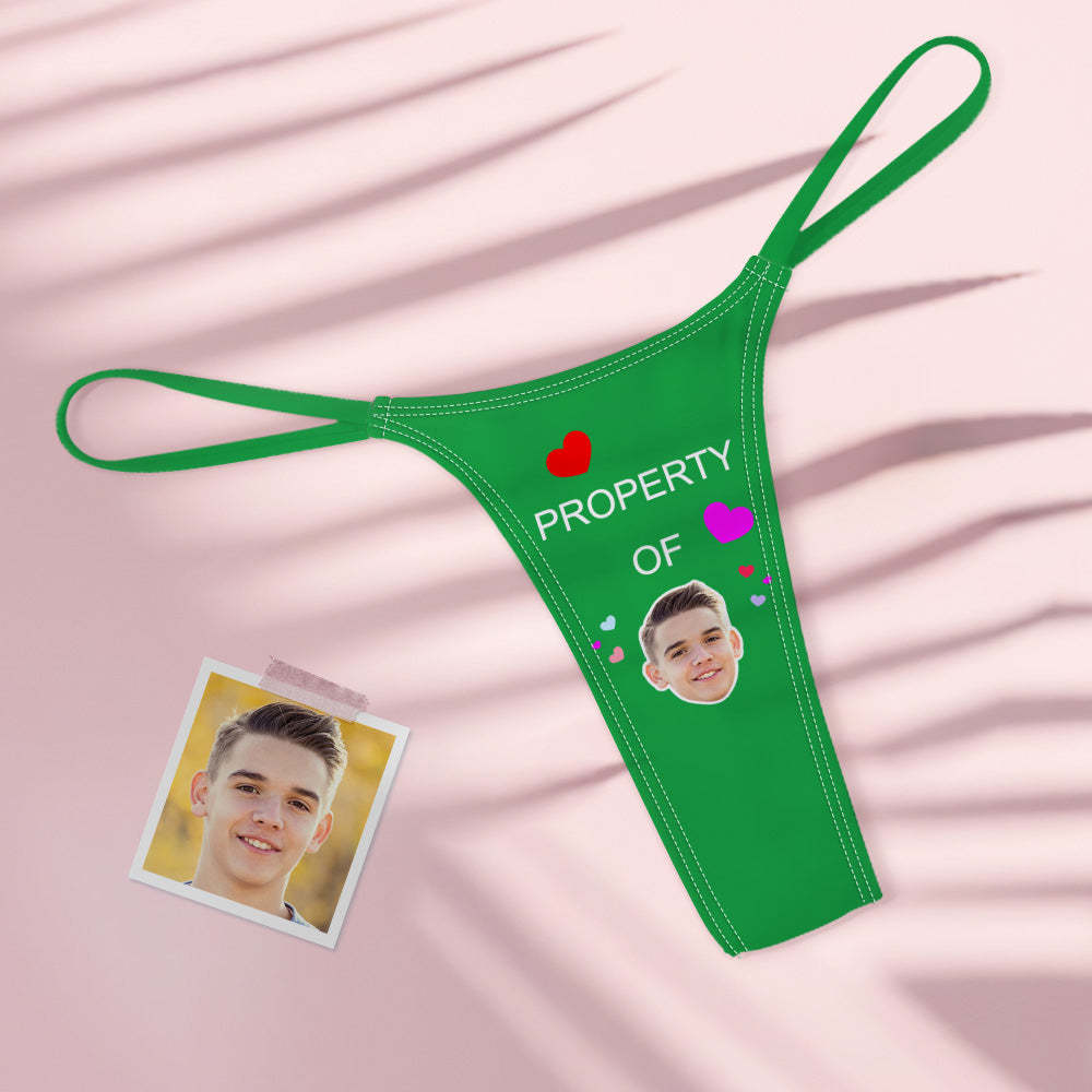 Custom Face Property of Hearts Women's Colorful Tanga Thong - MyFaceBoxerUK