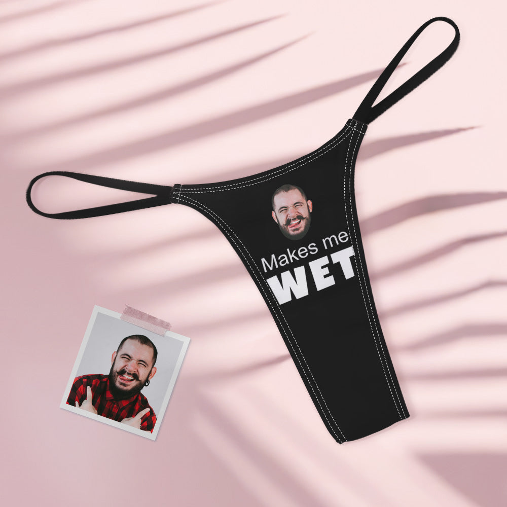 Custom Face Makes Me Wet Sexy Women's Colorful Tanga Thong	 - MyFaceBoxerUK